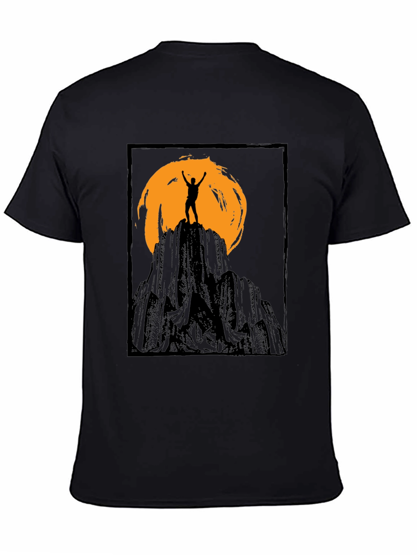 Mountain Climber Silhouette Graphic Tee - Black