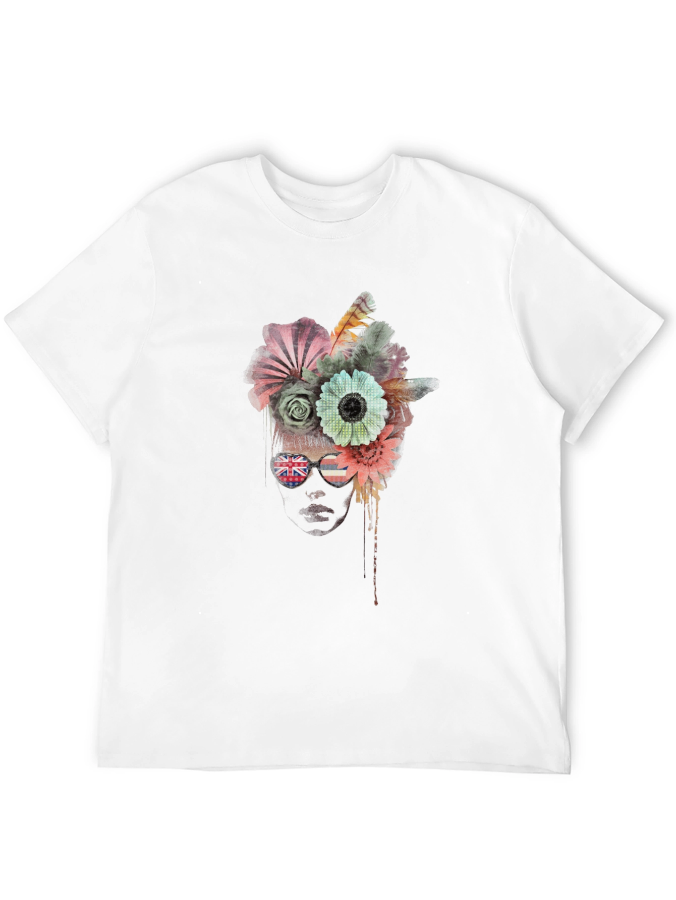 Floral Crown Graphic Tee - Unique Artistic Design