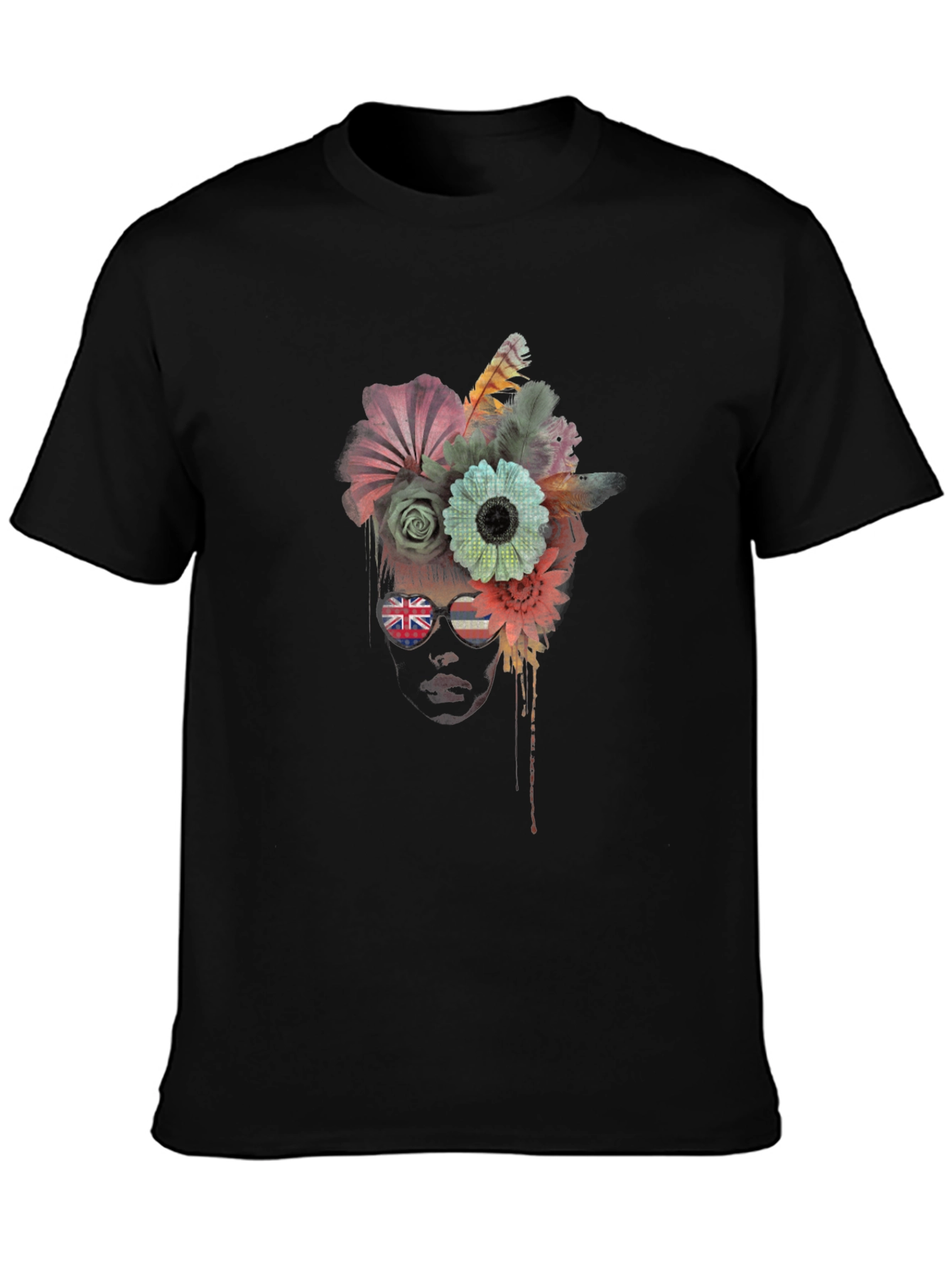 Floral Crown Graphic Tee - Unique Artistic Design