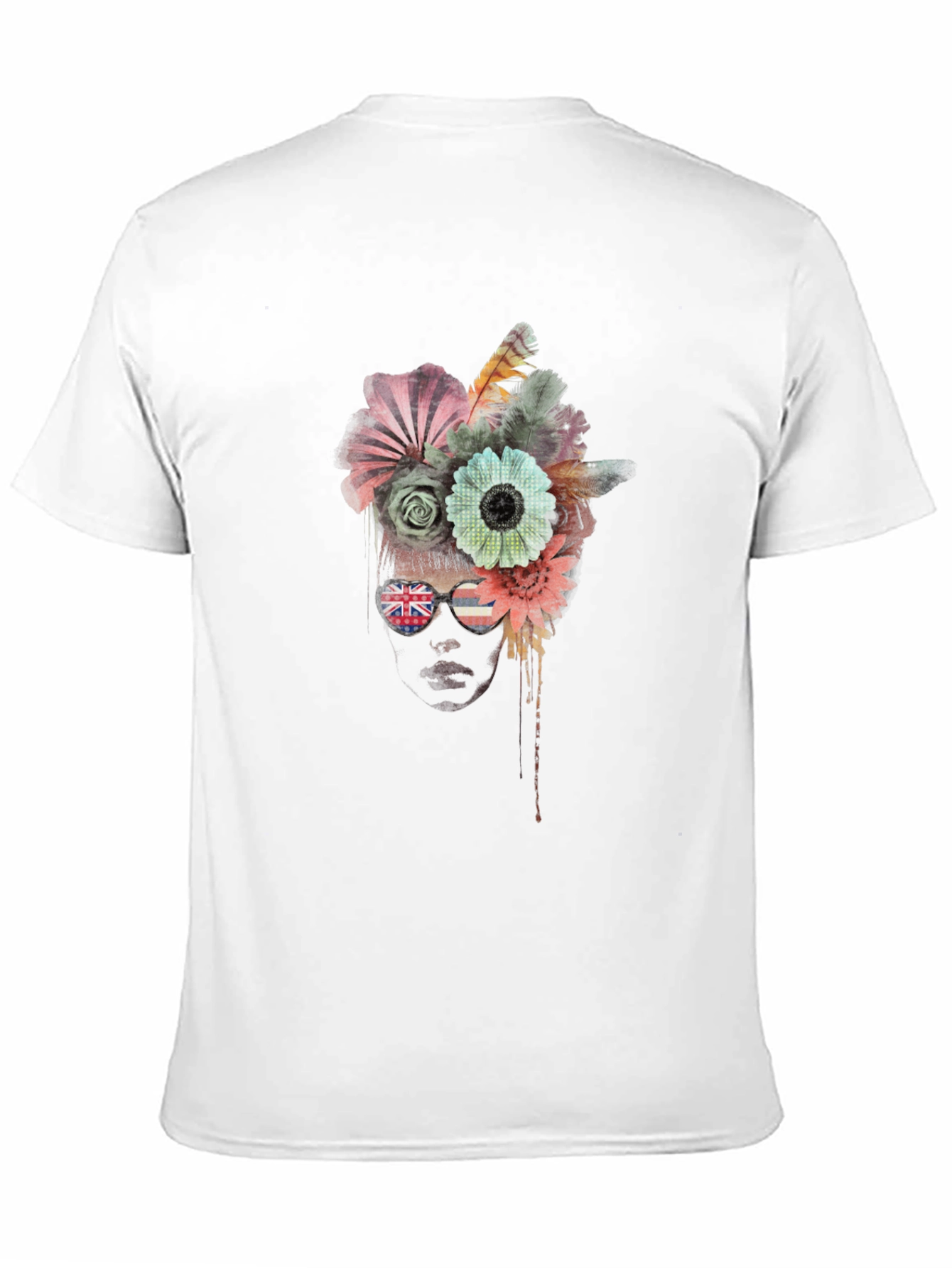 Floral Crown Graphic Tee - Unique Artistic Design