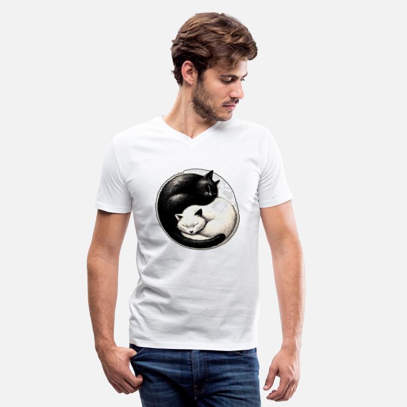 Yin and yang cats sleeping