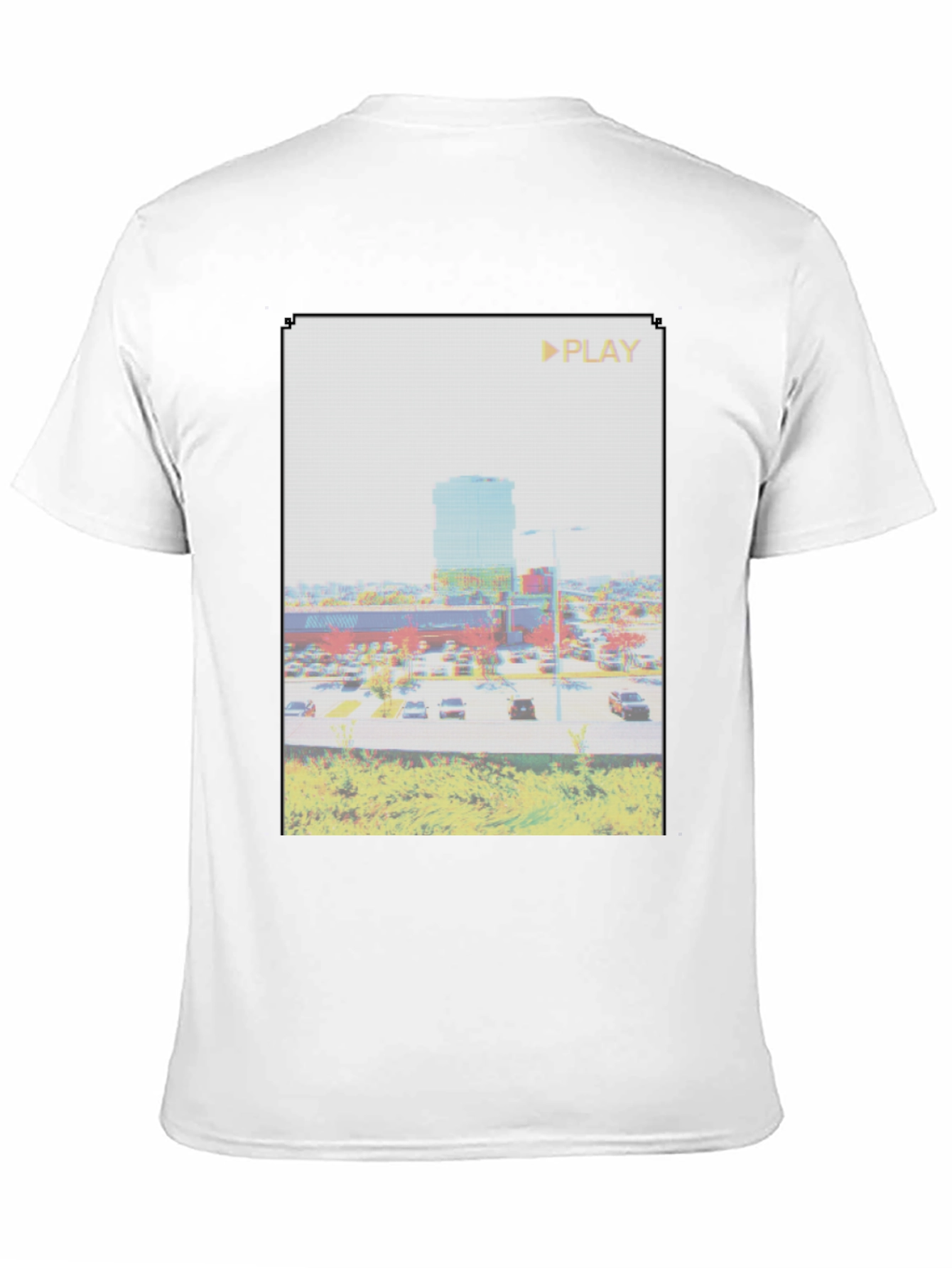 Glitch Art Mall T-Shirt - Retro Aesthetic Tee