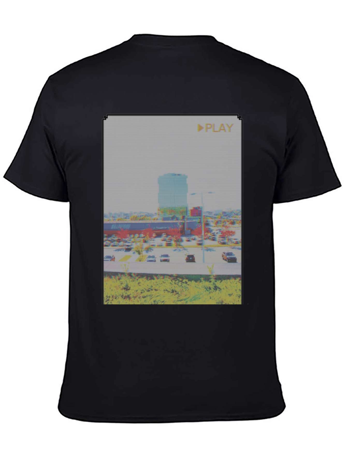 Glitch Art Mall T-Shirt - Retro Aesthetic Tee
