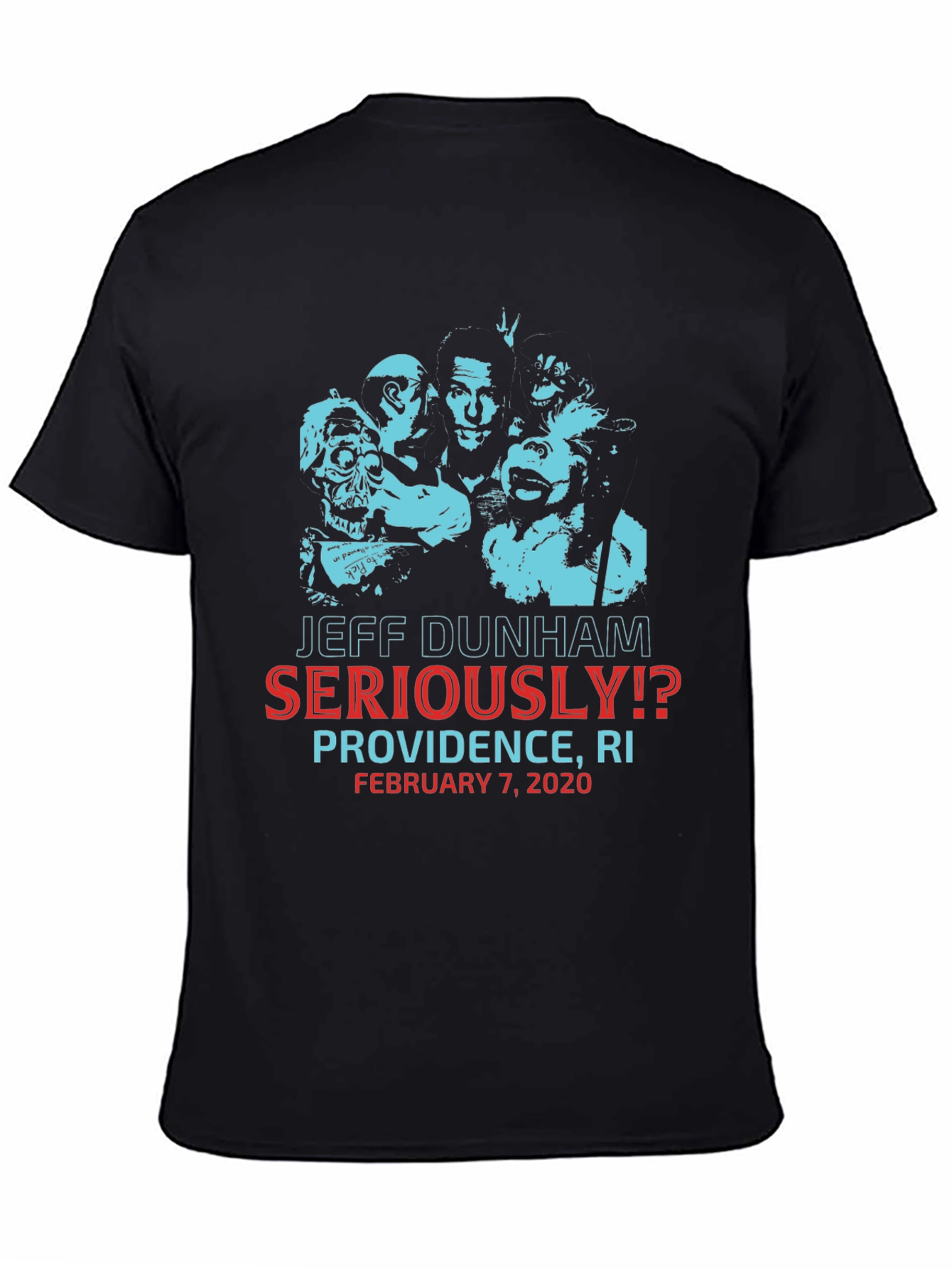 Jeff Dunham Seriously!? Providence RI Black Graphic T-Shirt