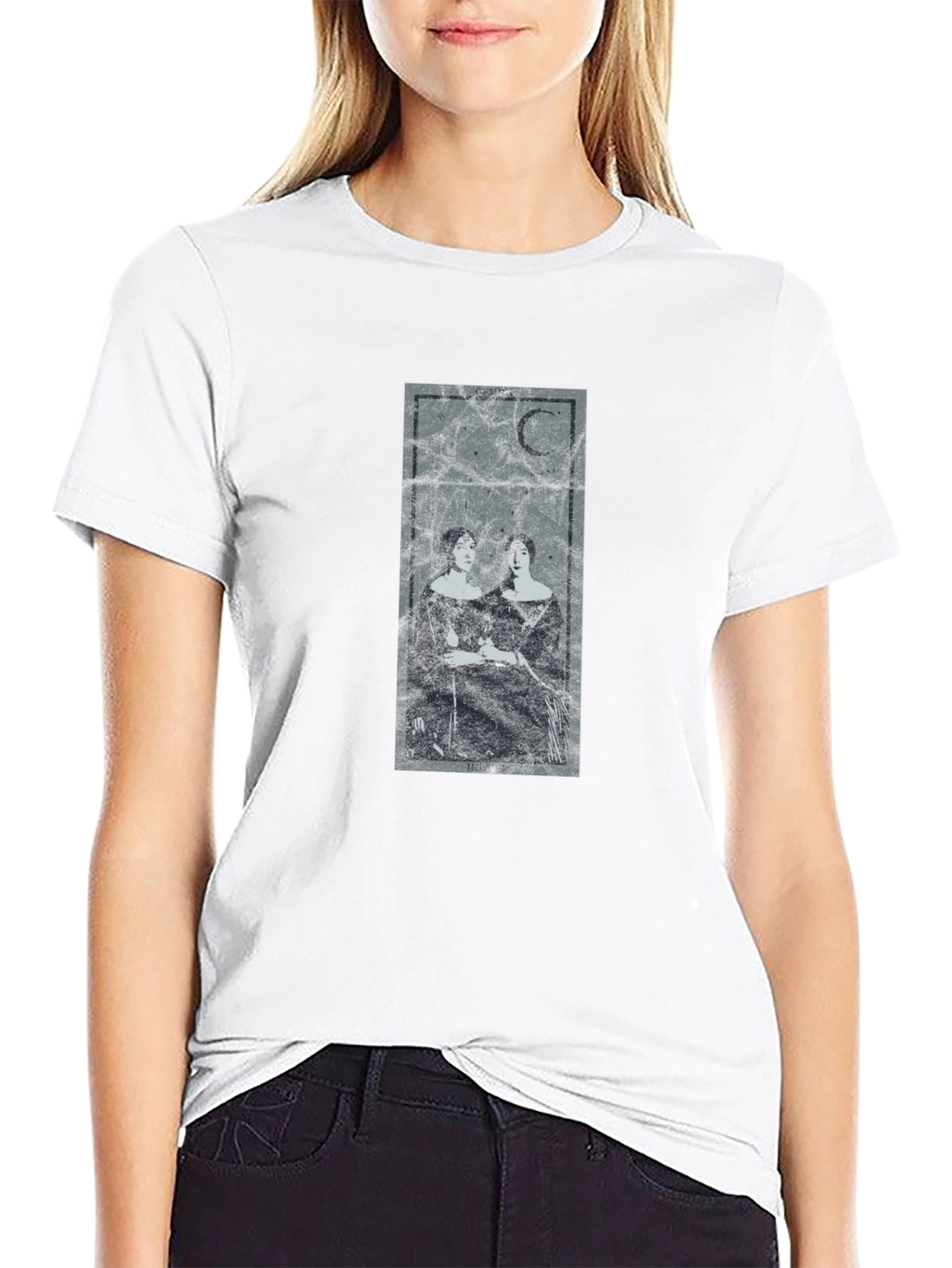 Gothic Moon Tarot T-Shirt - Dark Aesthetic Tee