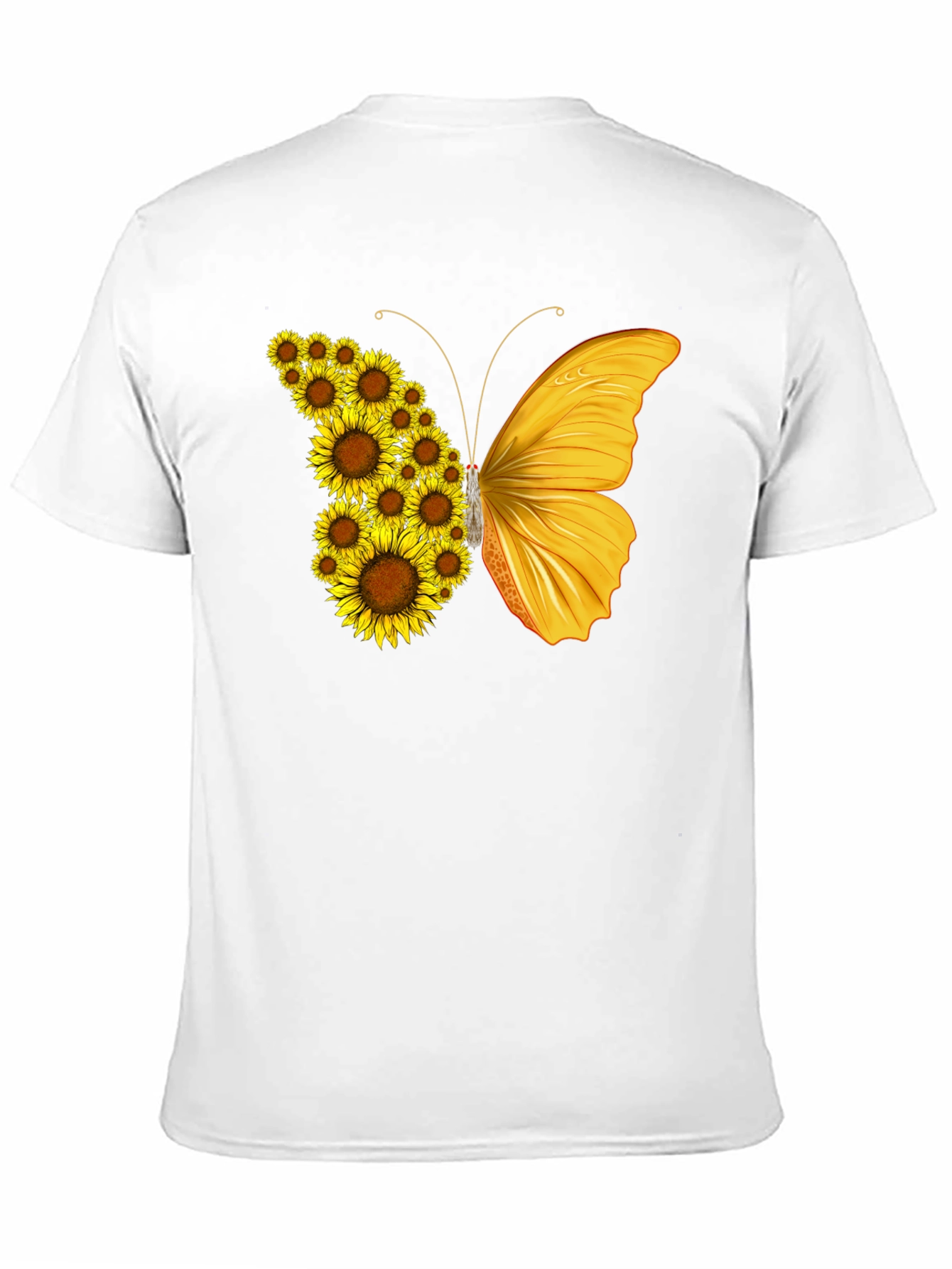 Sunflower Butterfly Graphic T-Shirt - Black