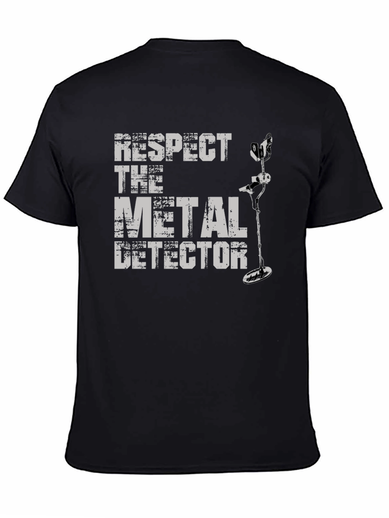Respect The Metal Detector Graphic Tee - Black