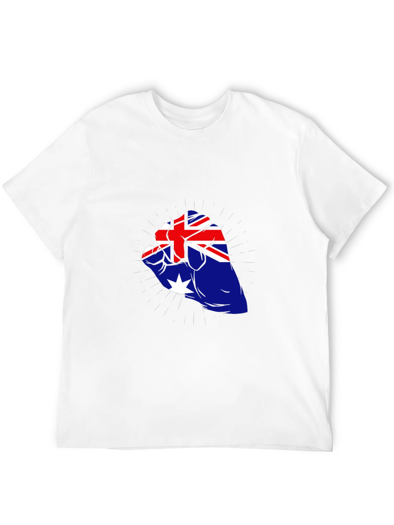 Australia Flag Fist Black T-Shirt