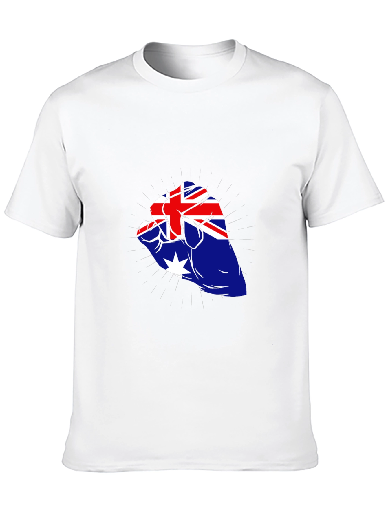 Australia Flag Fist Black T-Shirt