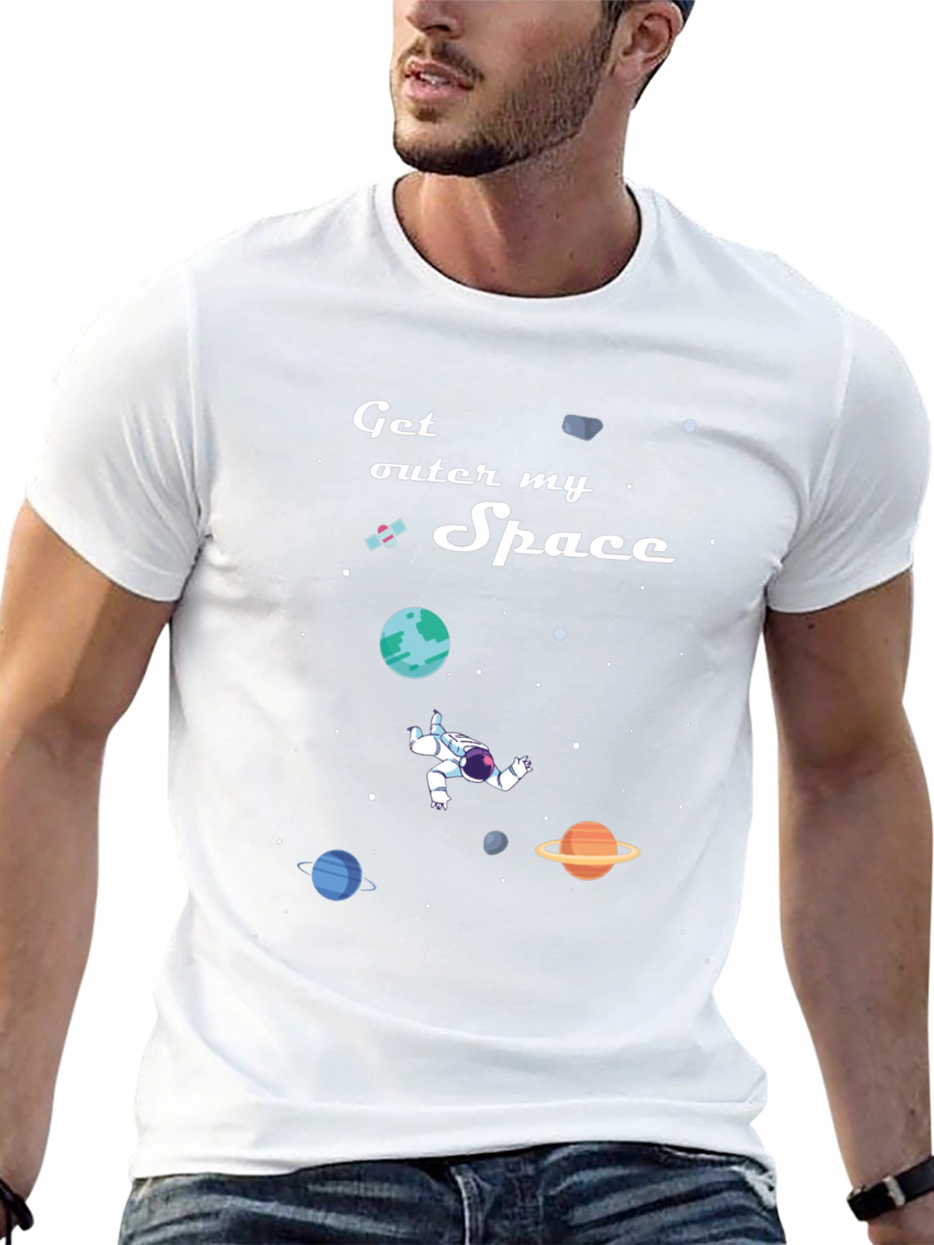 Get Outer My Space T-Shirt: Astronaut & Planets Design