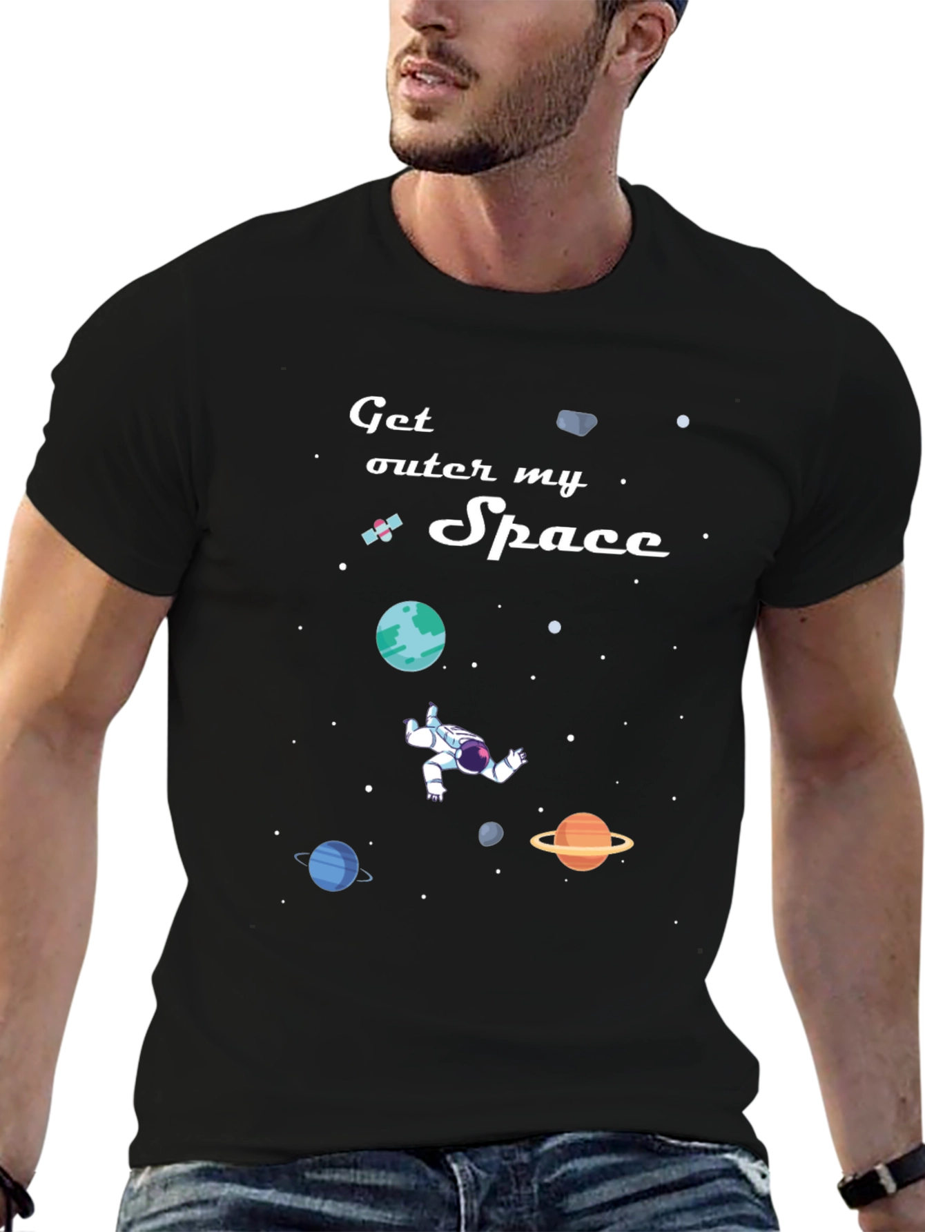 Get Outer My Space T-Shirt: Astronaut & Planets Design