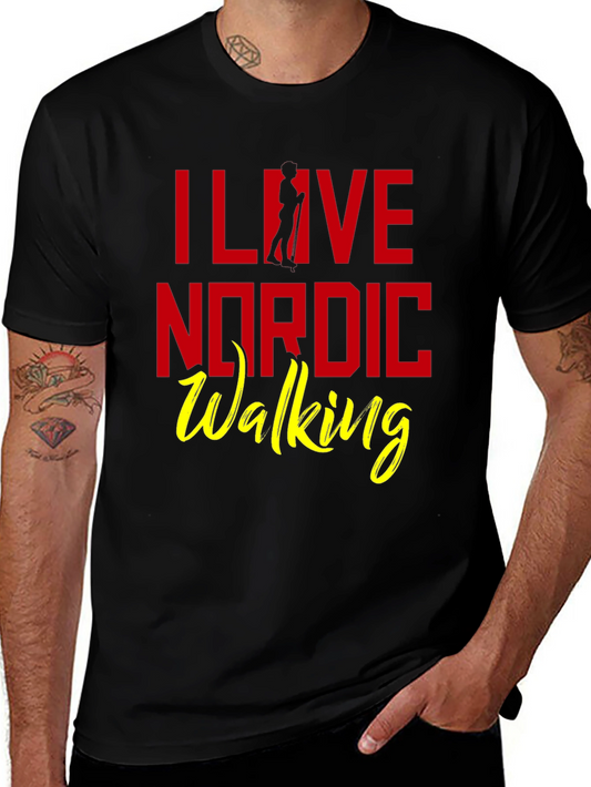 I Love Nordic Walking T-Shirt - Black