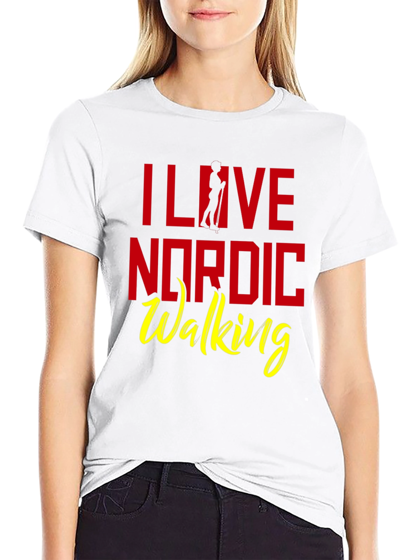 I Love Nordic Walking T-Shirt - Black
