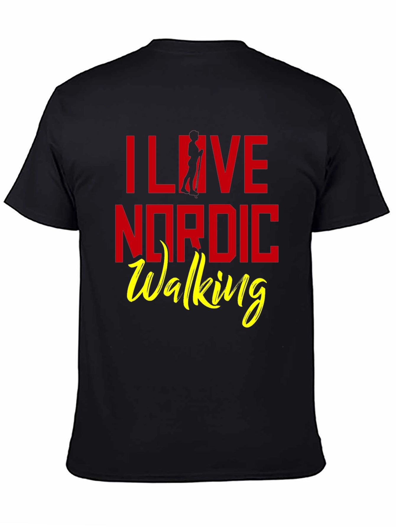 I Love Nordic Walking T-Shirt - Black