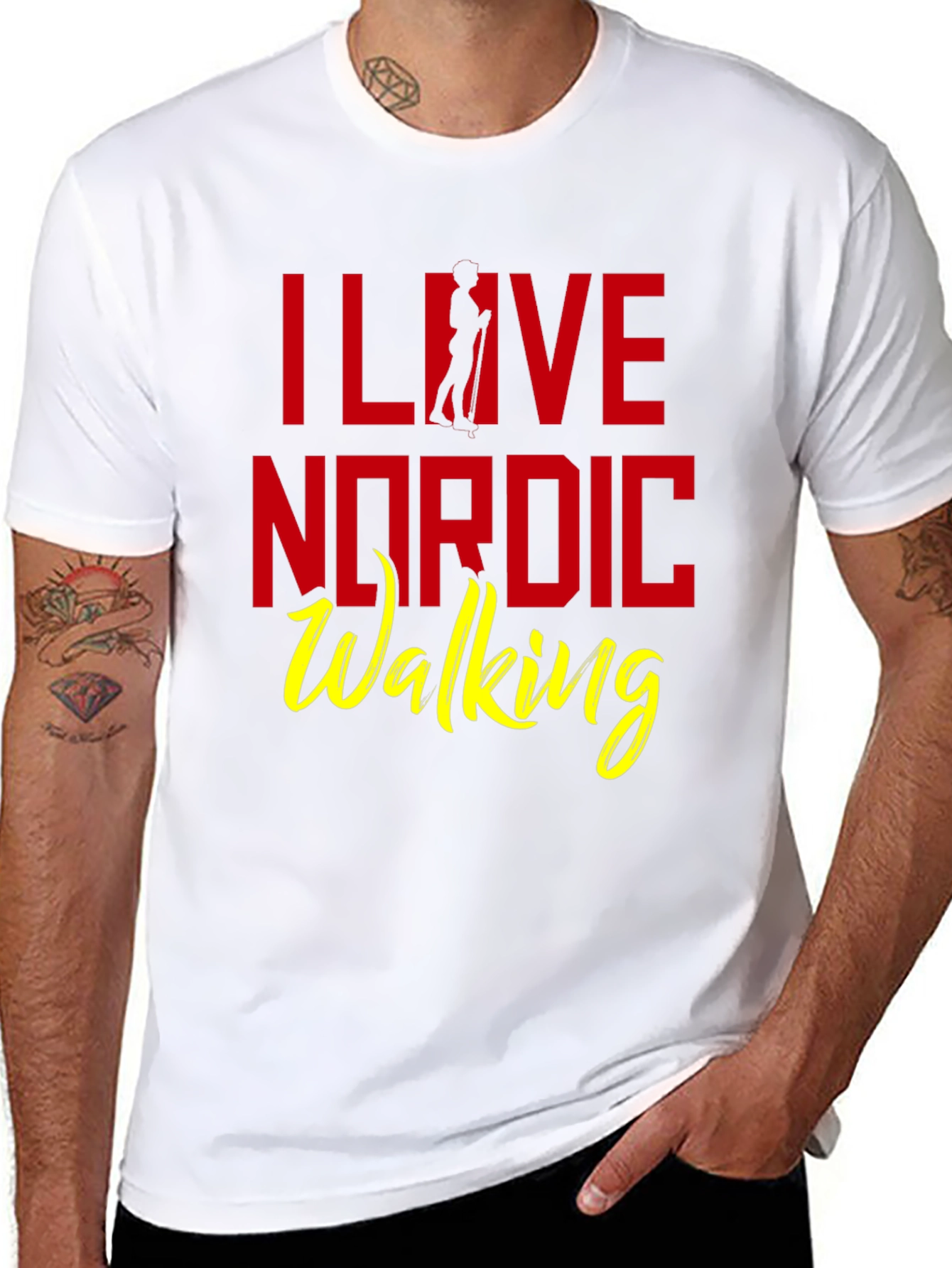 I Love Nordic Walking T-Shirt - Black