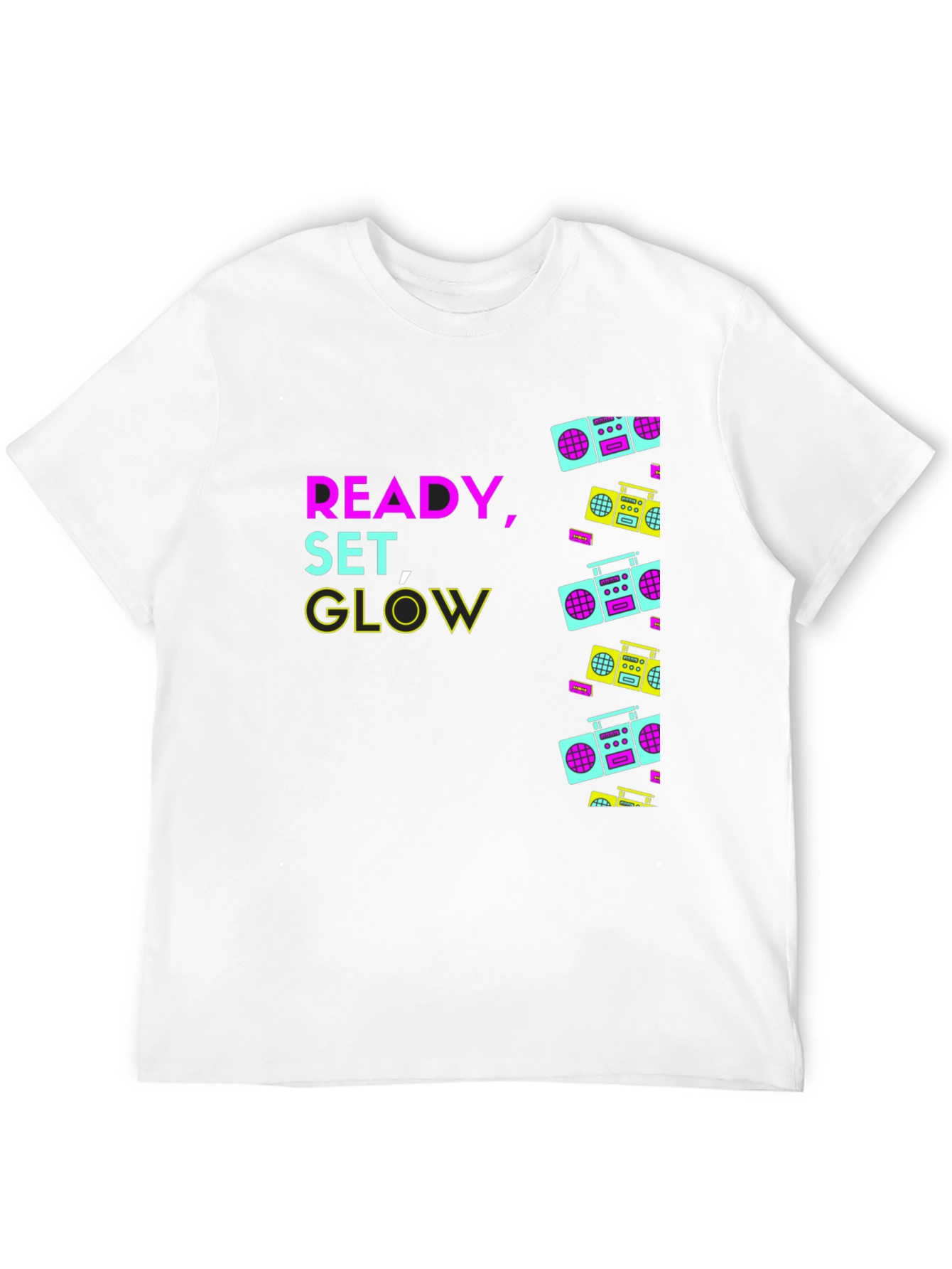 Retro Boombox Graphic T-Shirt - Ready Set Glow