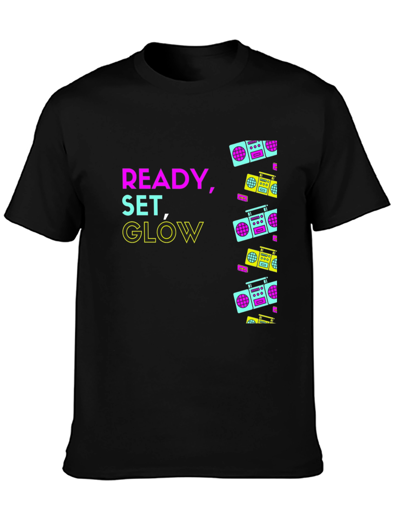 Retro Boombox Graphic T-Shirt - Ready Set Glow