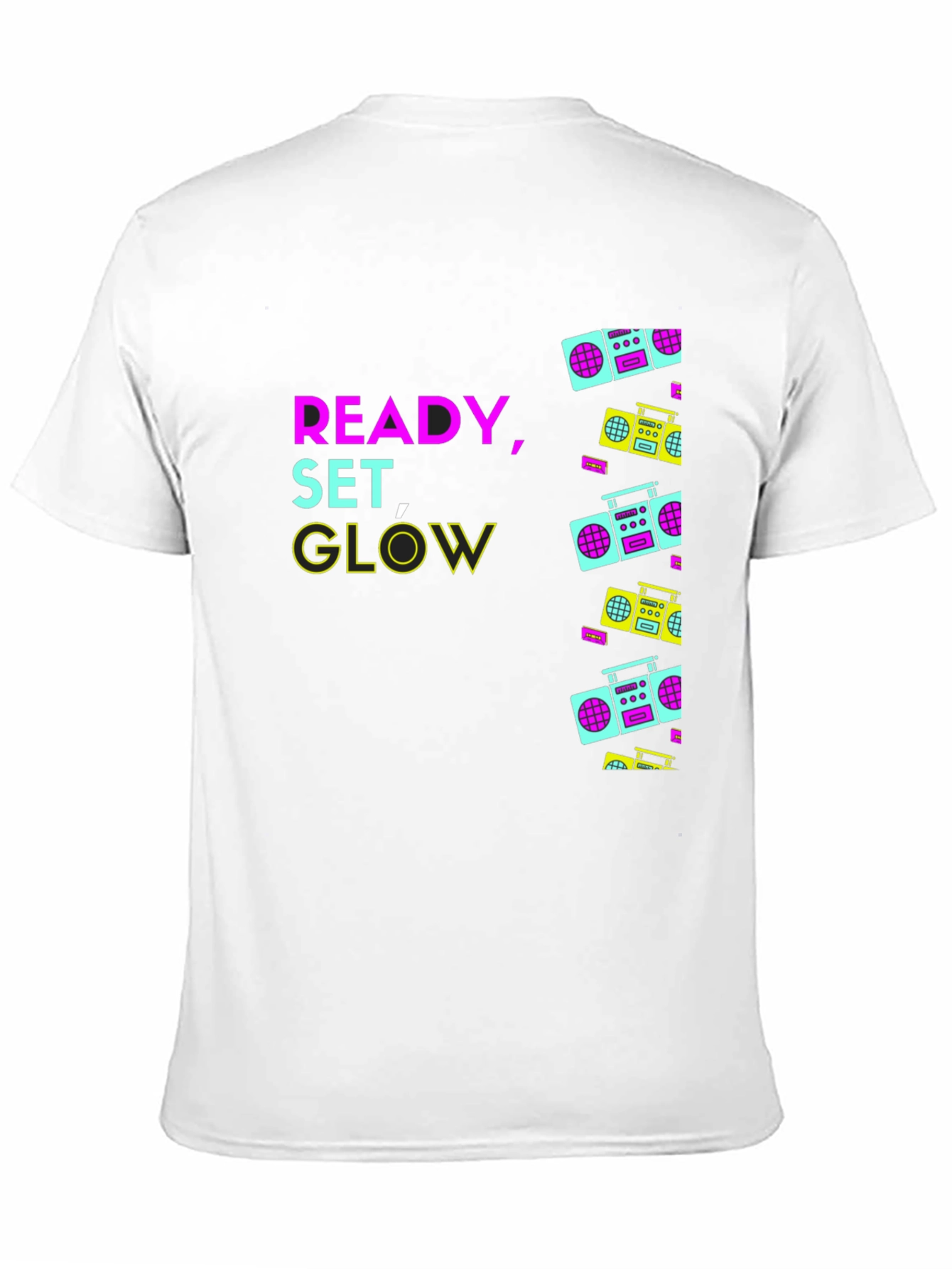 Retro Boombox Graphic T-Shirt - Ready Set Glow