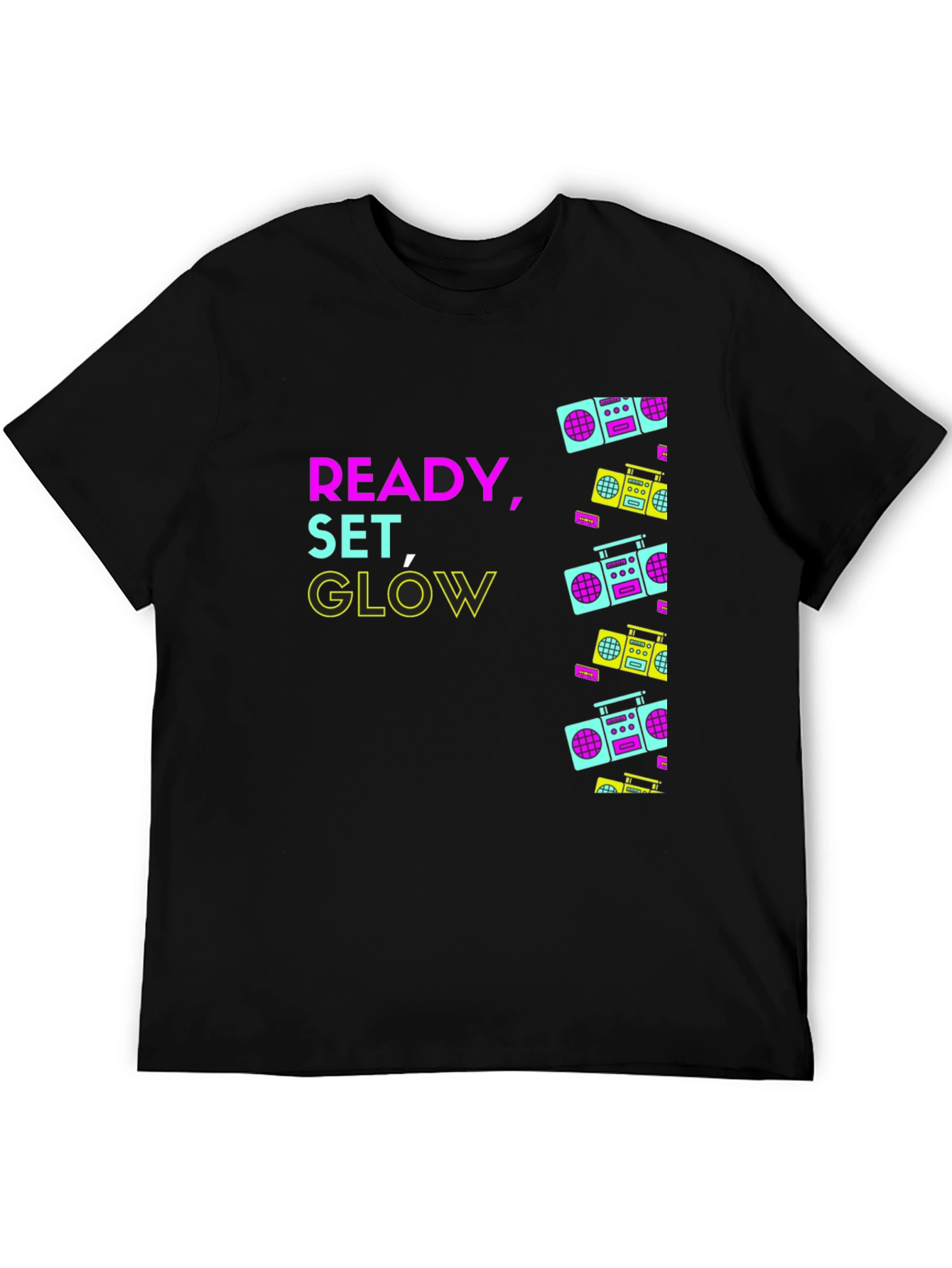 Retro Boombox Graphic T-Shirt - Ready Set Glow