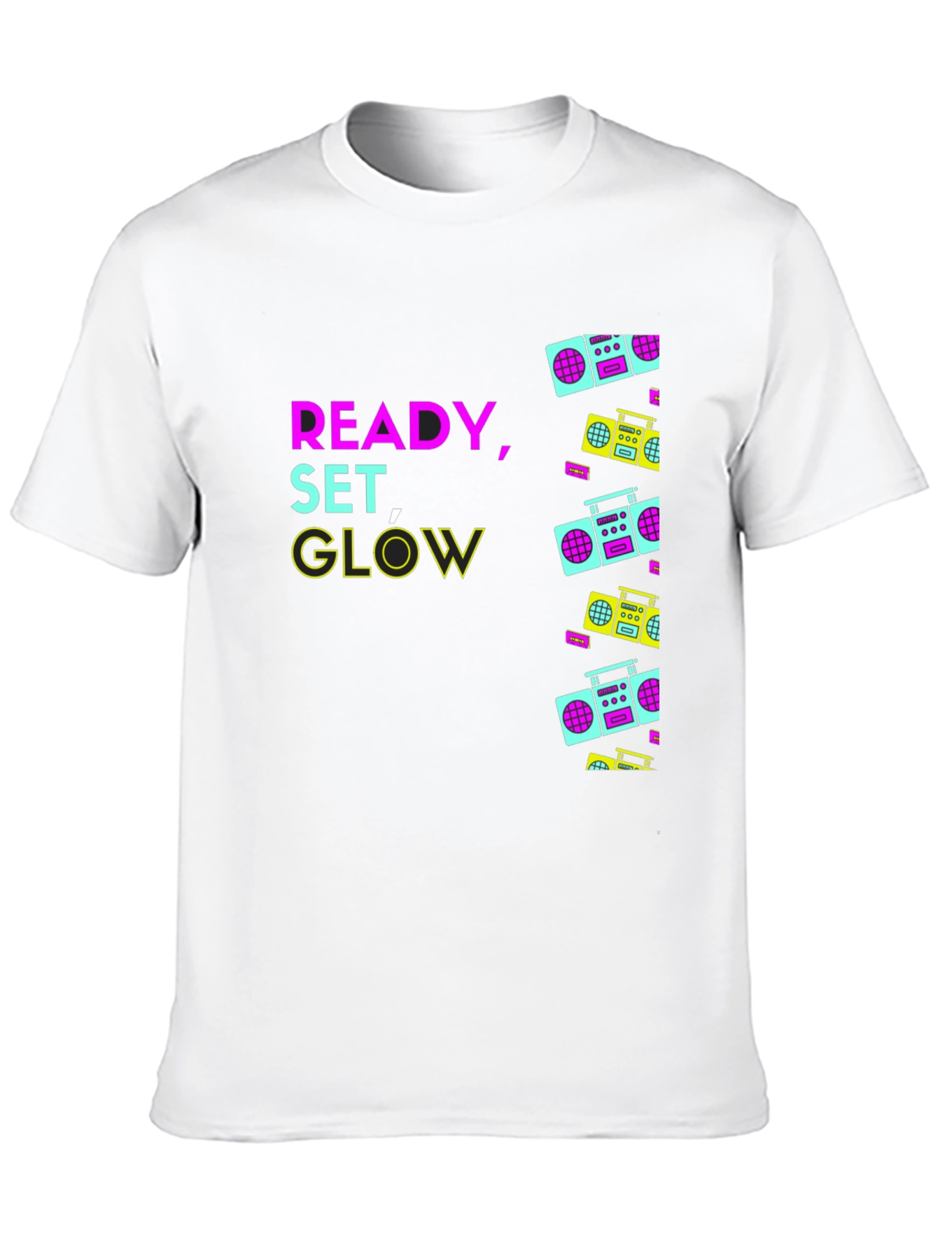 Retro Boombox Graphic T-Shirt - Ready Set Glow