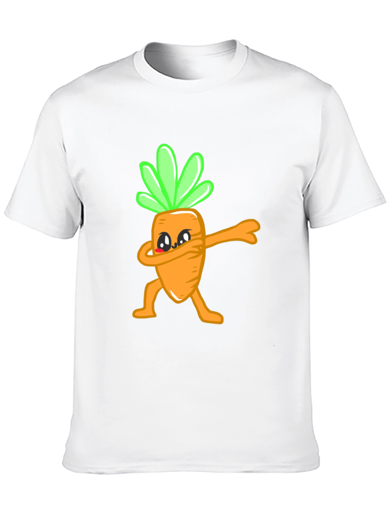 Funny Dabbing Carrot Graphic Tee - Black Cotton T-Shirt