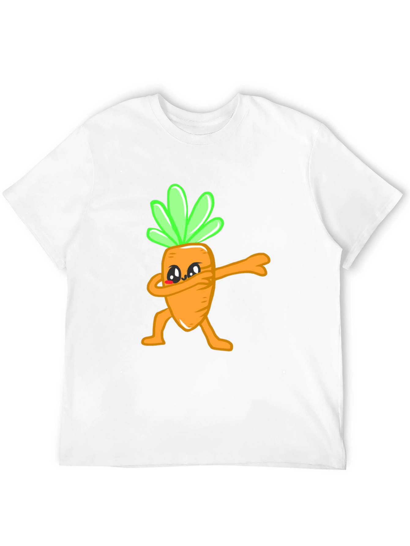 Funny Dabbing Carrot Graphic Tee - Black Cotton T-Shirt