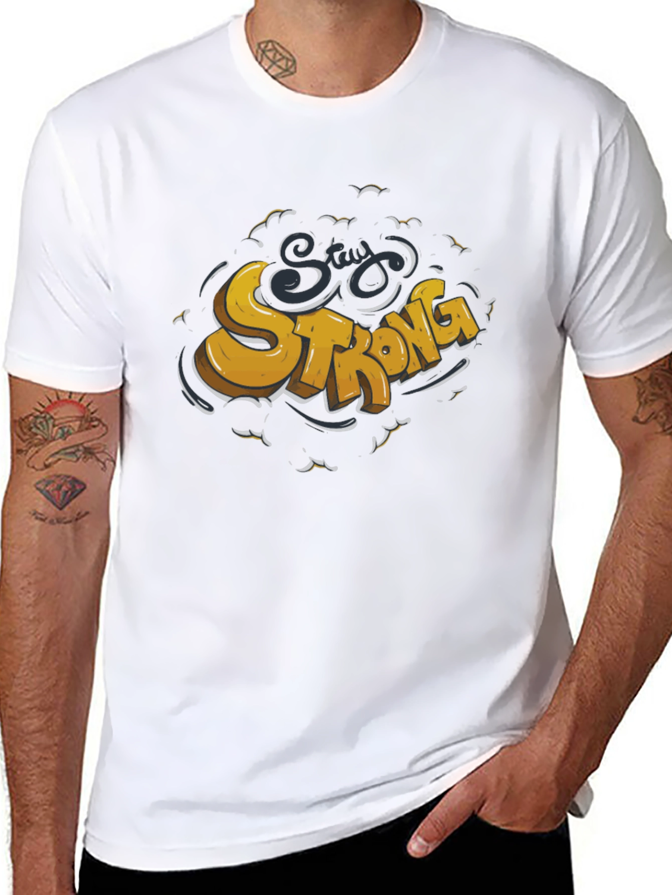 Stay Strong Graphic T-Shirt - Premium Comfort