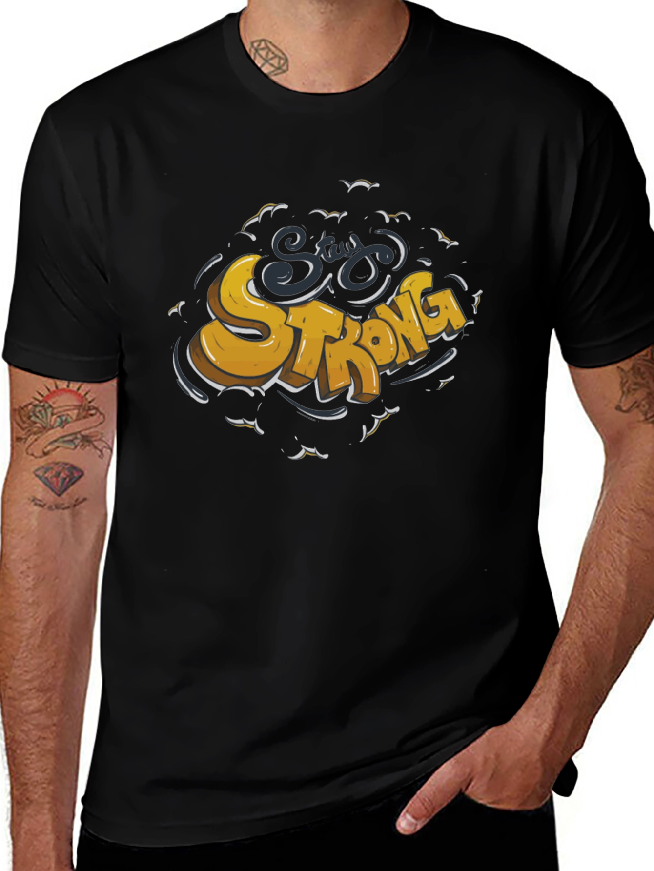 Stay Strong Graphic T-Shirt - Premium Comfort