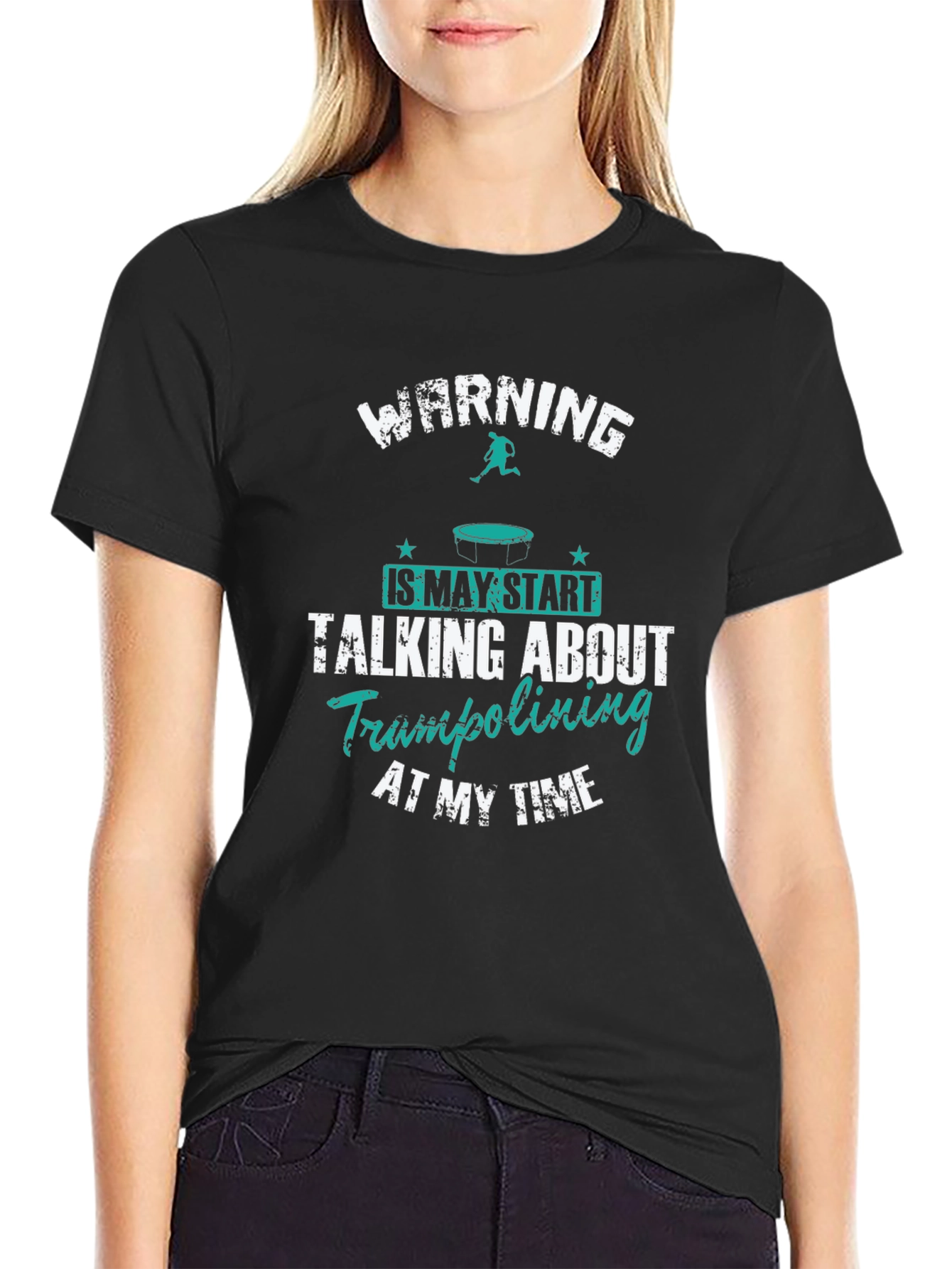 Warning Trampolining Mens Graphic Tee