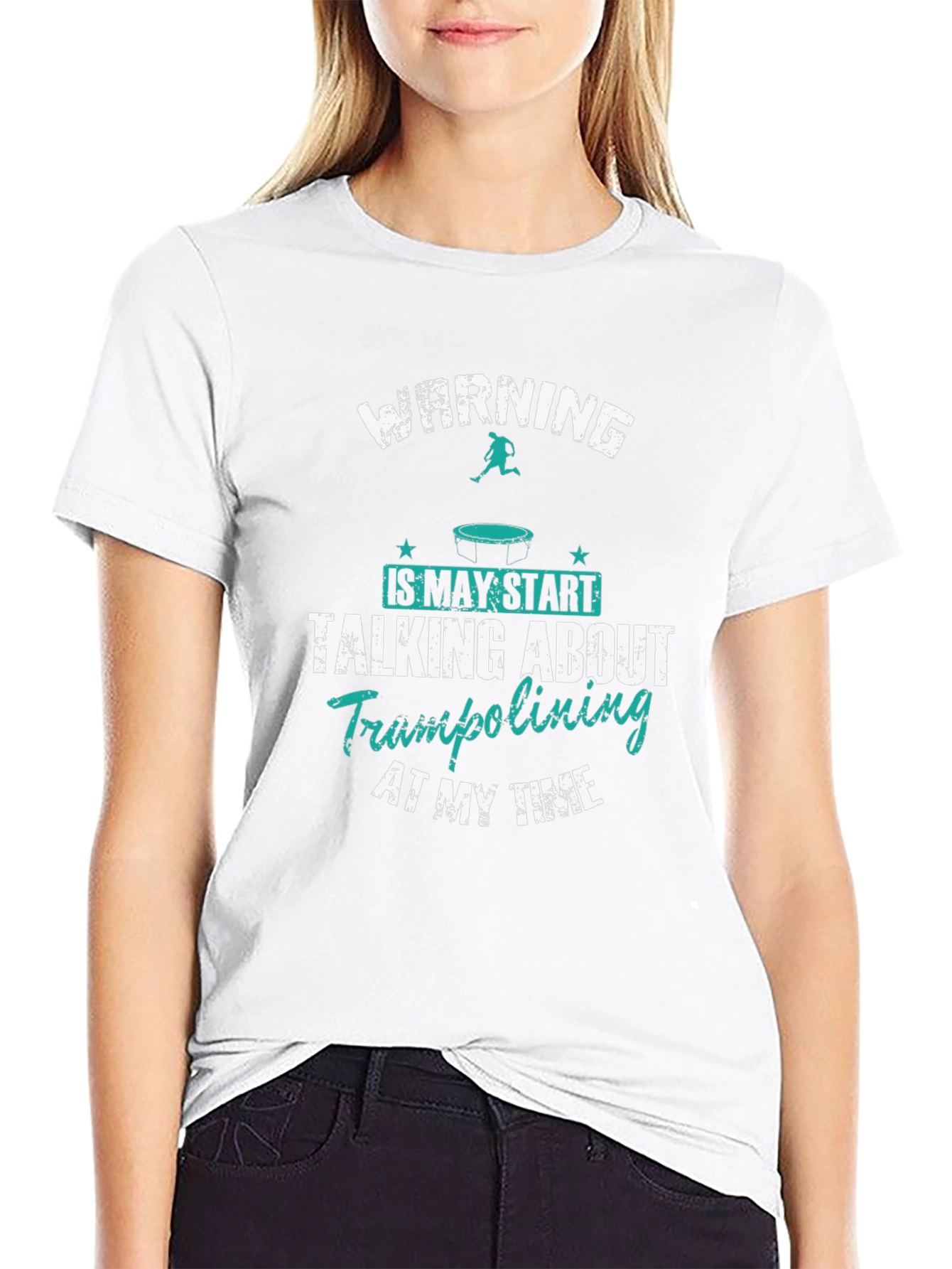 Warning Trampolining Mens Graphic Tee