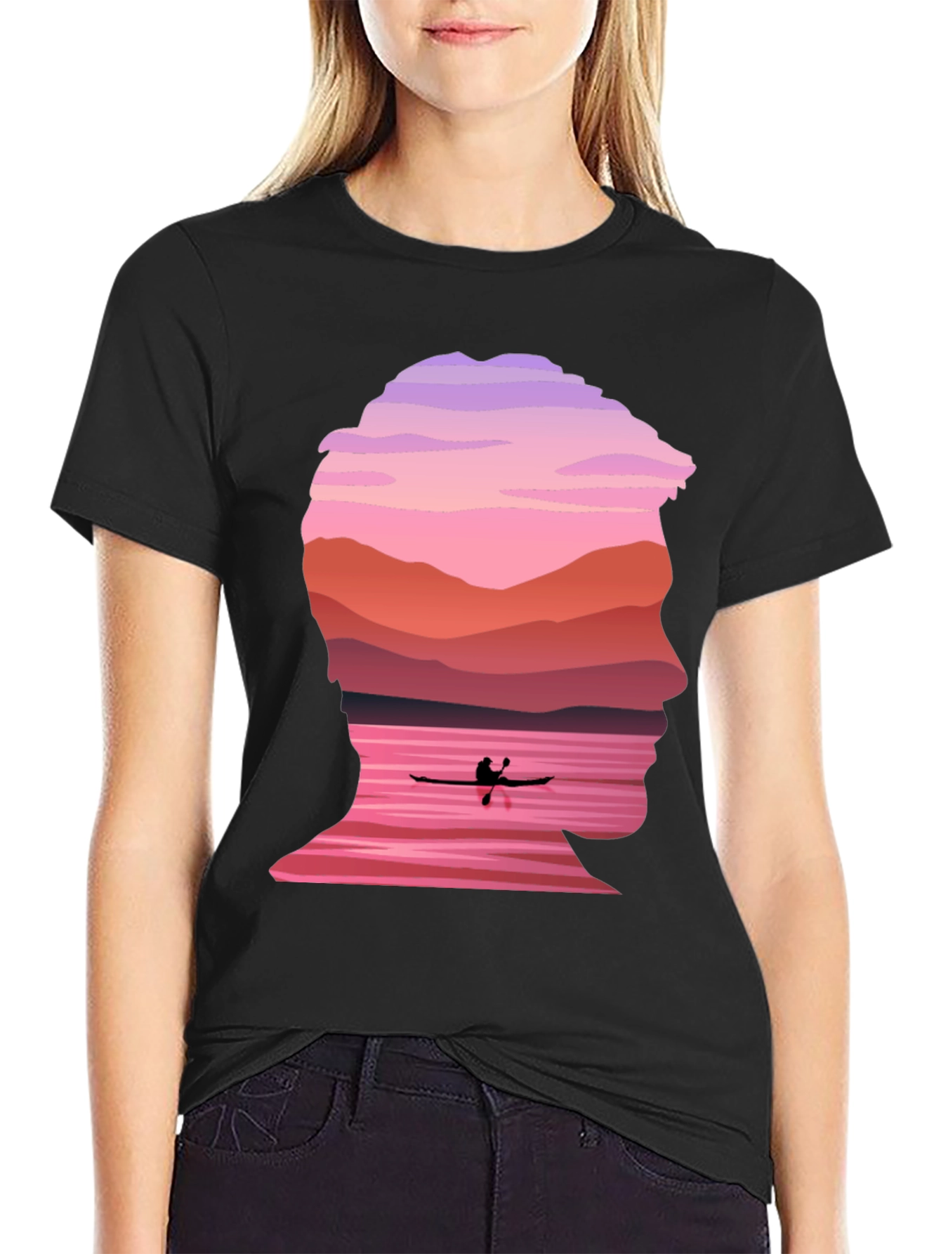 Silhouette Kayak Graphic Tee - Nature Inspired Design