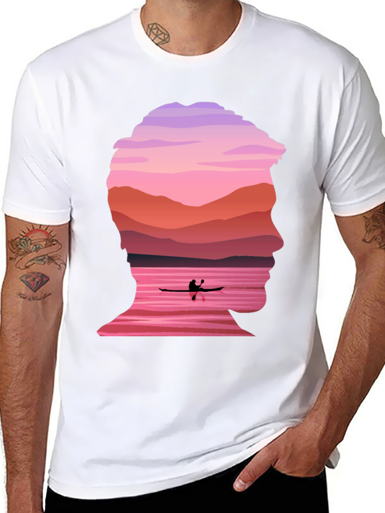 Silhouette Kayak Graphic Tee - Nature Inspired Design