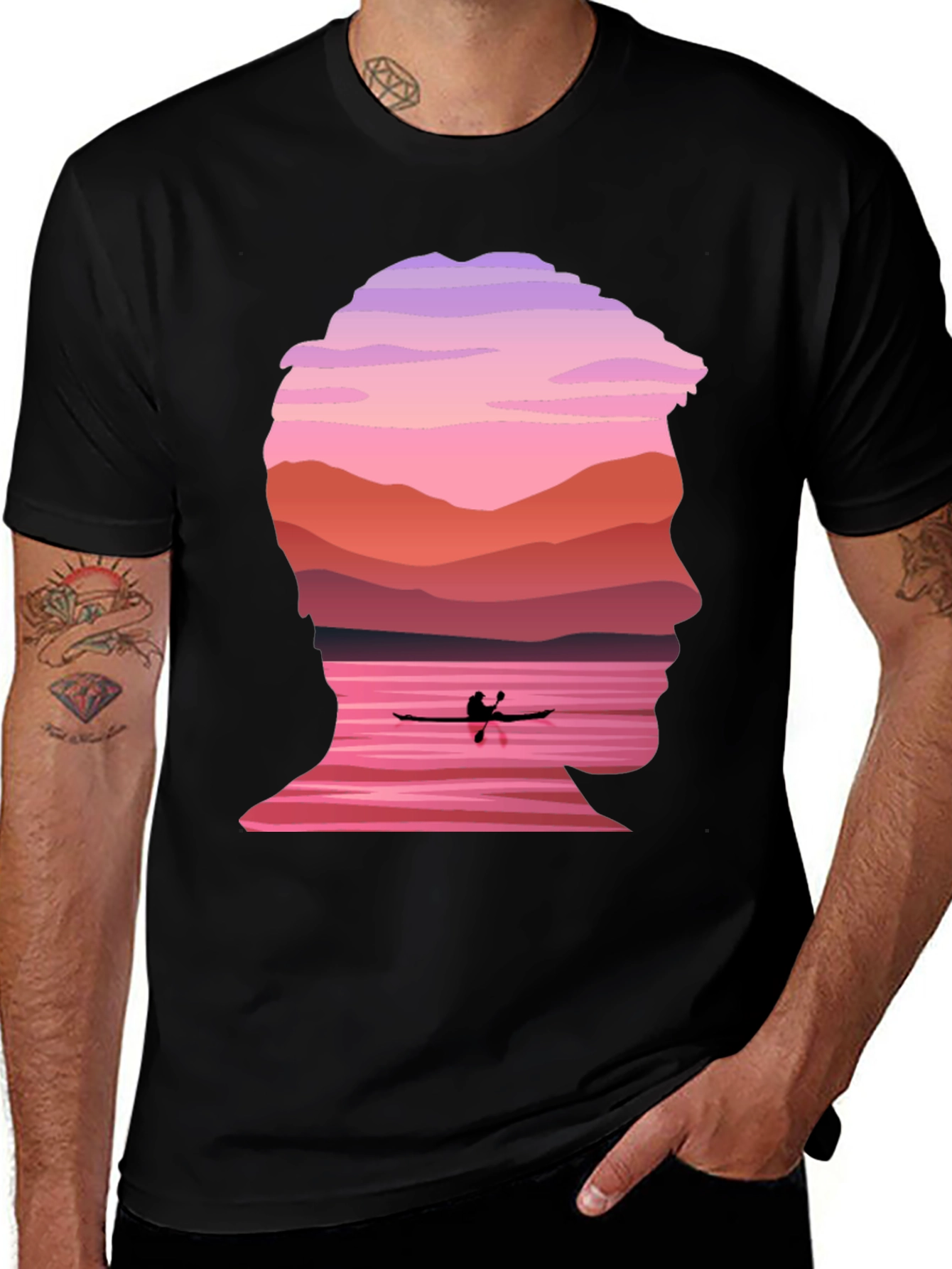 Silhouette Kayak Graphic Tee - Nature Inspired Design