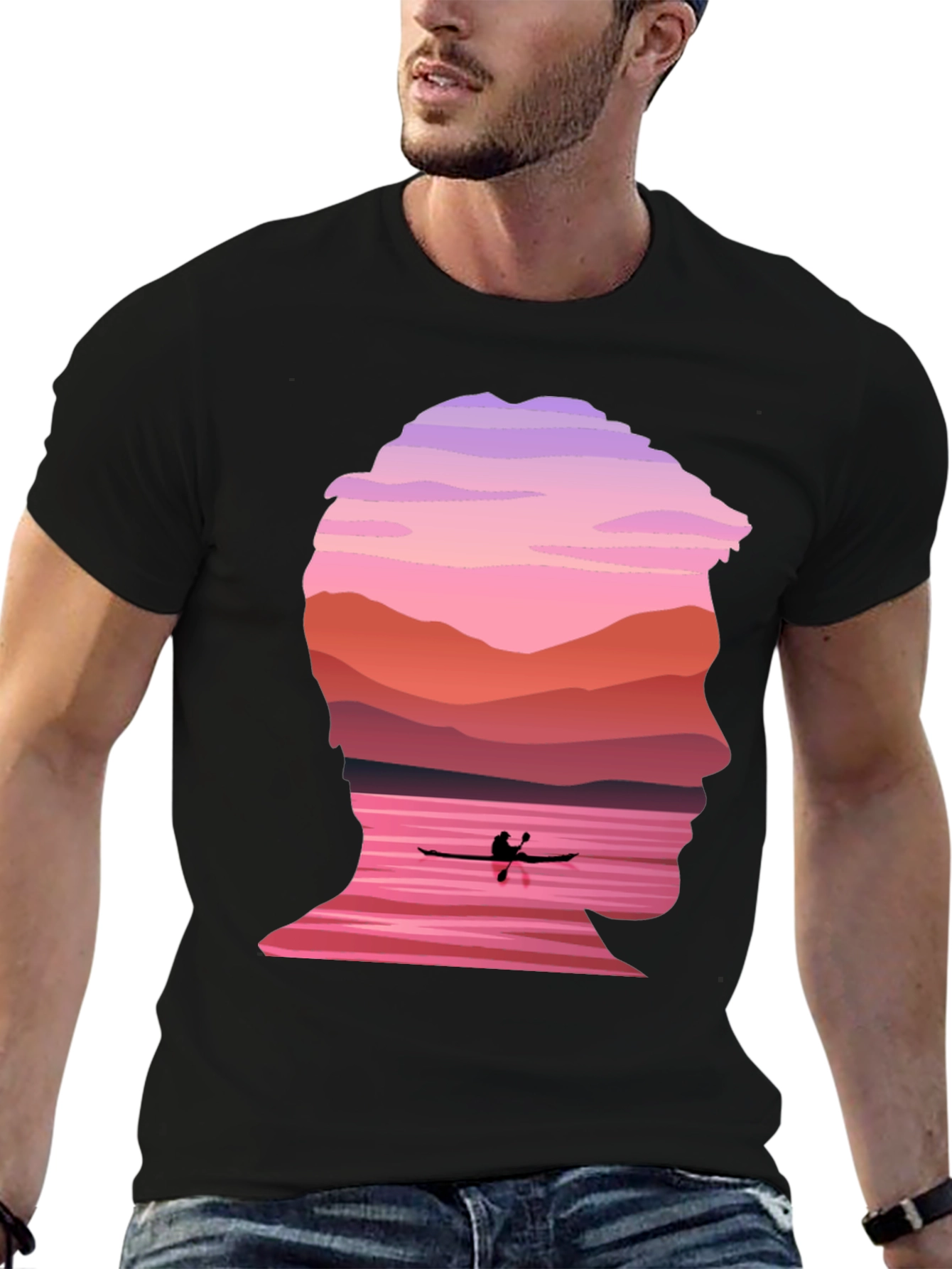 Silhouette Kayak Graphic Tee - Nature Inspired Design