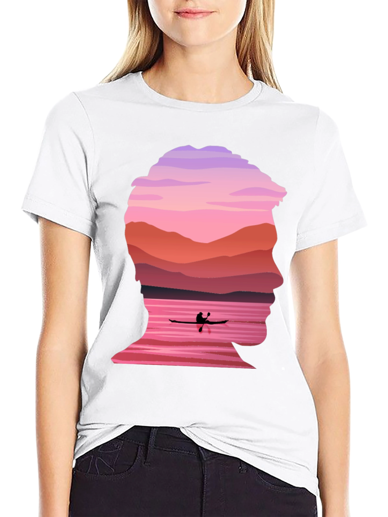 Silhouette Kayak Graphic Tee - Nature Inspired Design
