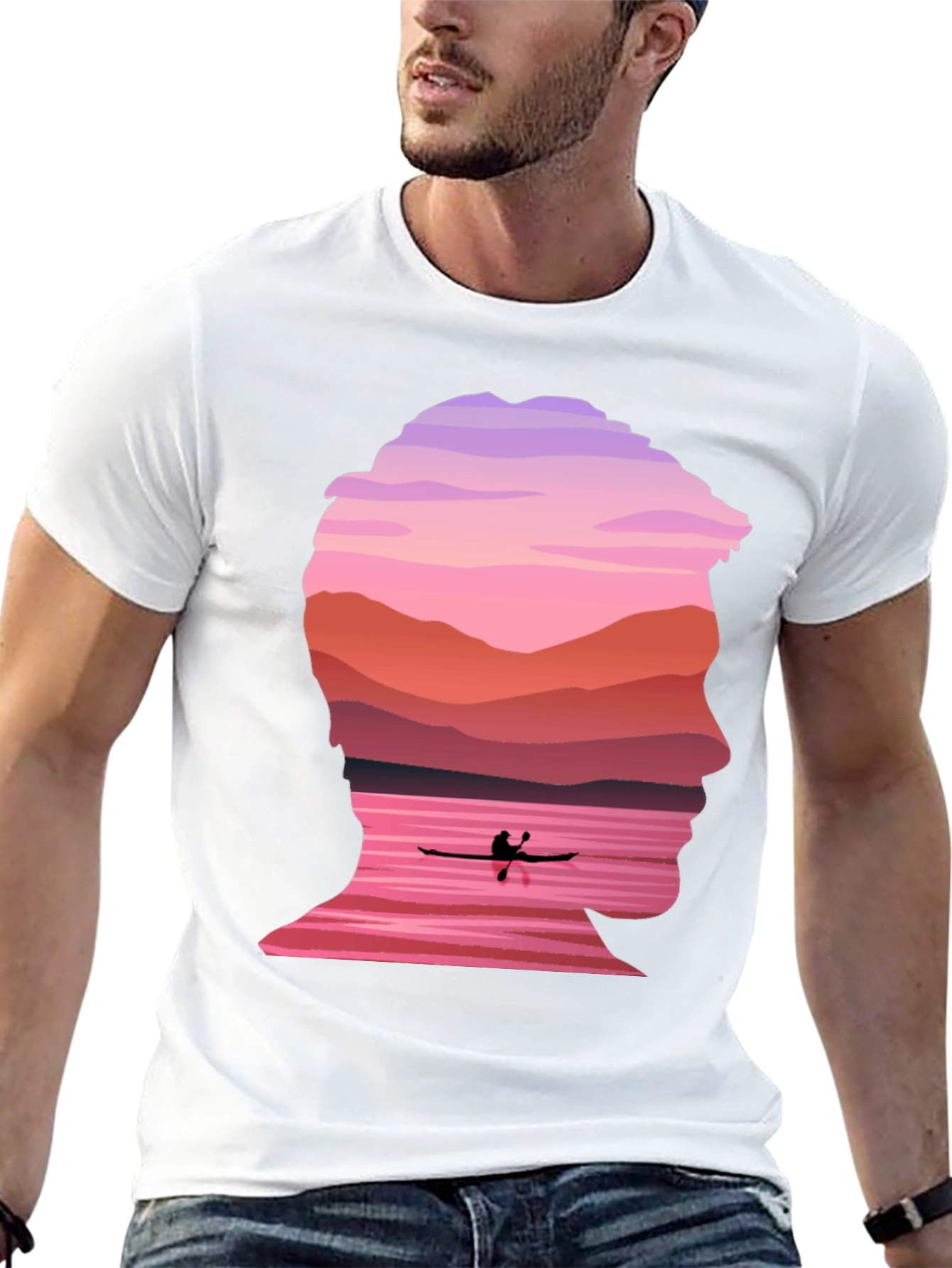 Silhouette Kayak Graphic Tee - Nature Inspired Design