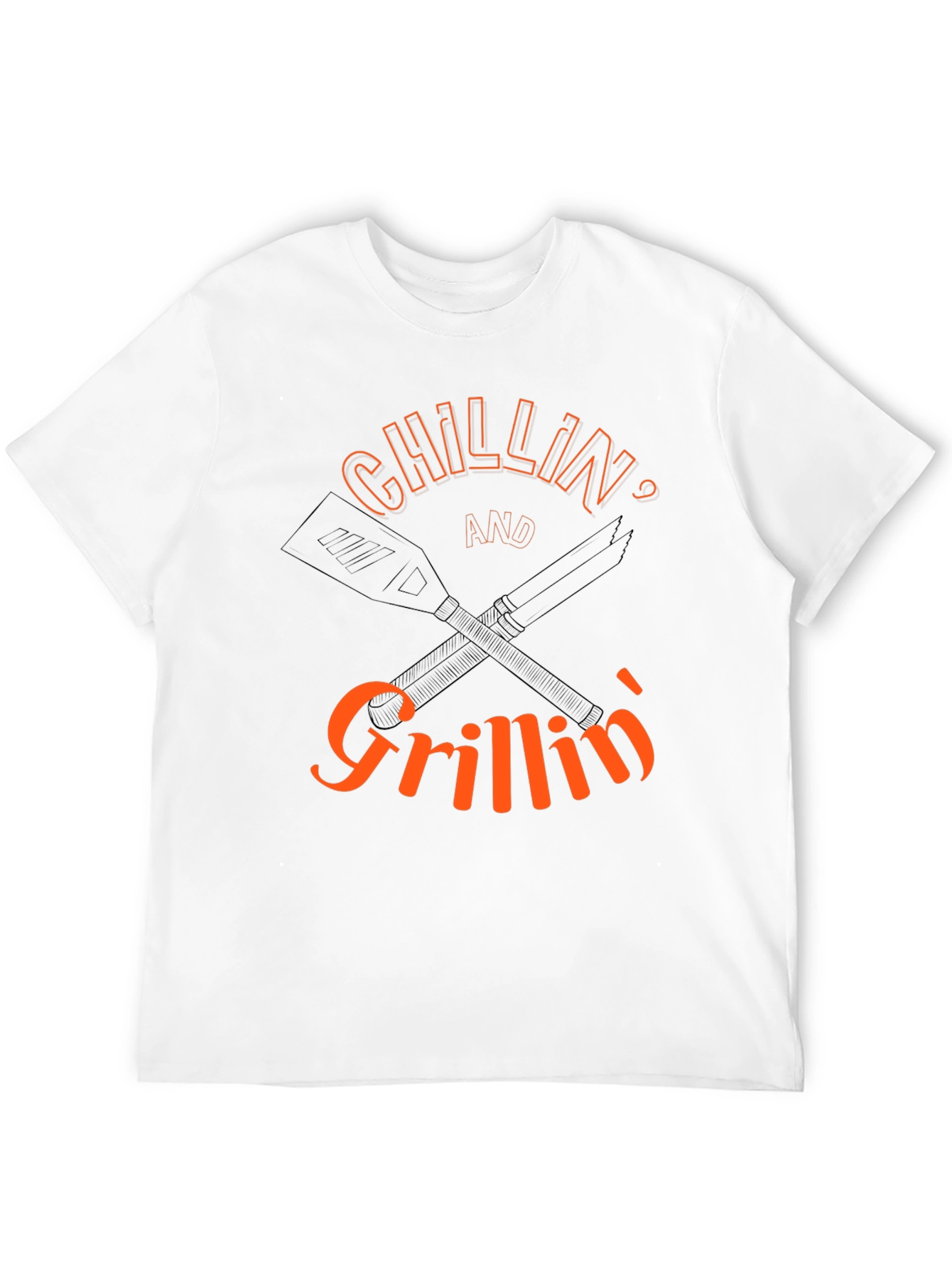 Chillin and Grillin Black Graphic Tee