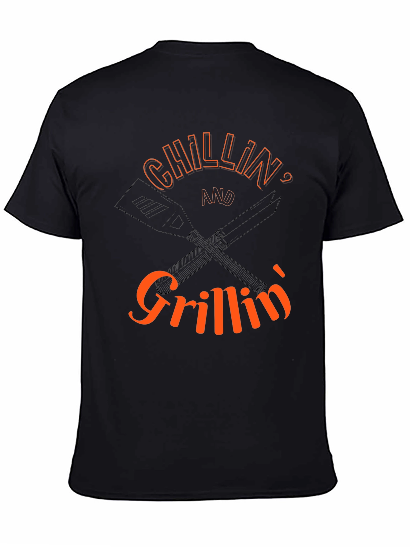 Chillin and Grillin Black Graphic Tee