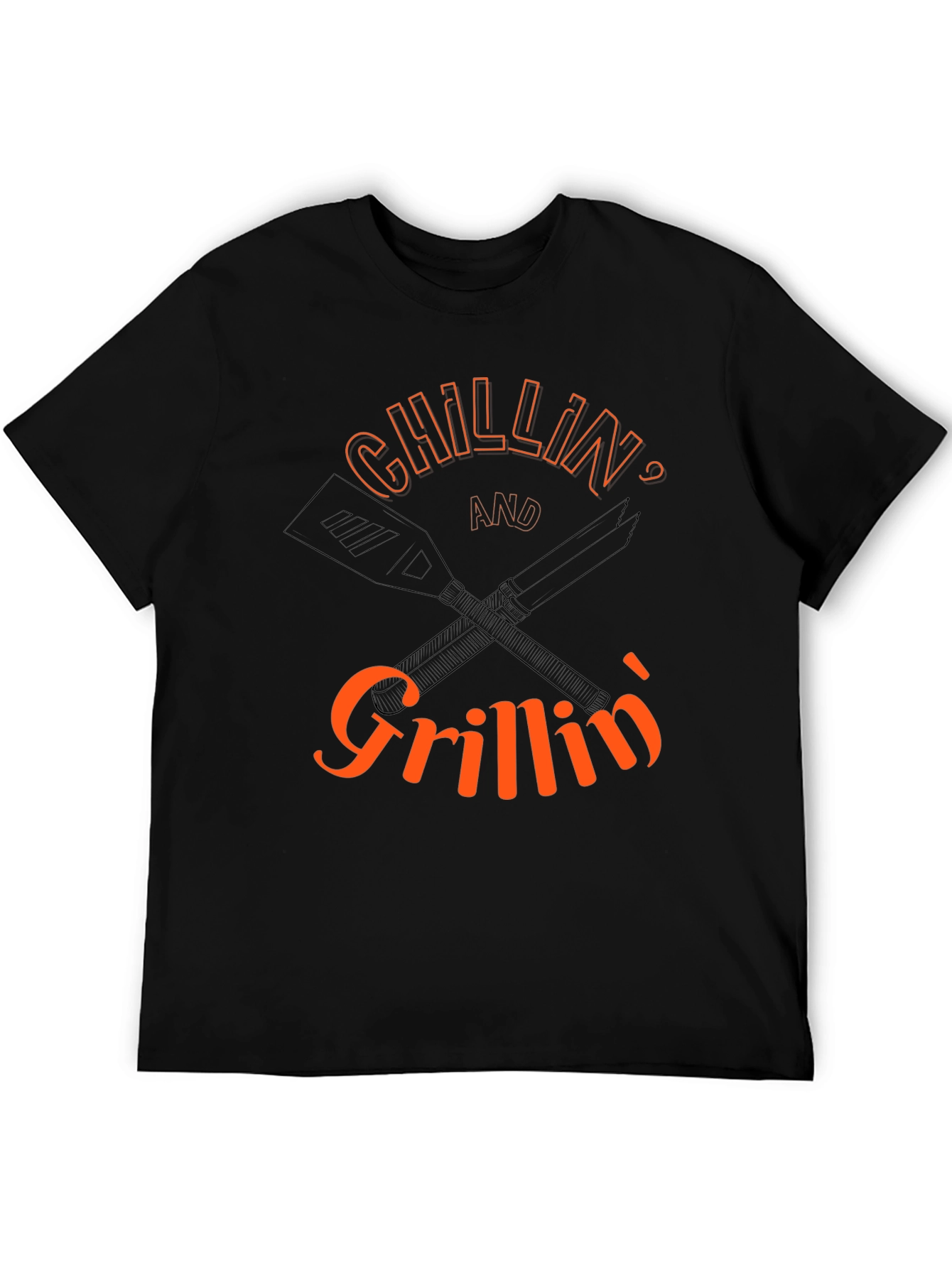 Chillin and Grillin Black Graphic Tee