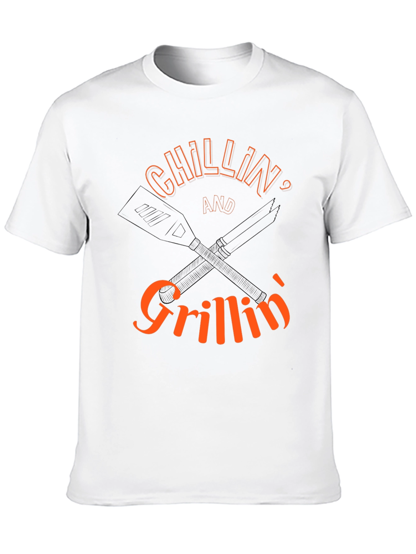 Chillin and Grillin Black Graphic Tee
