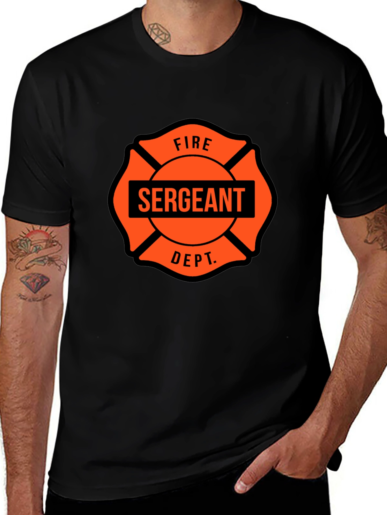 Fire Sergeant Maltese Cross Graphic T-Shirt