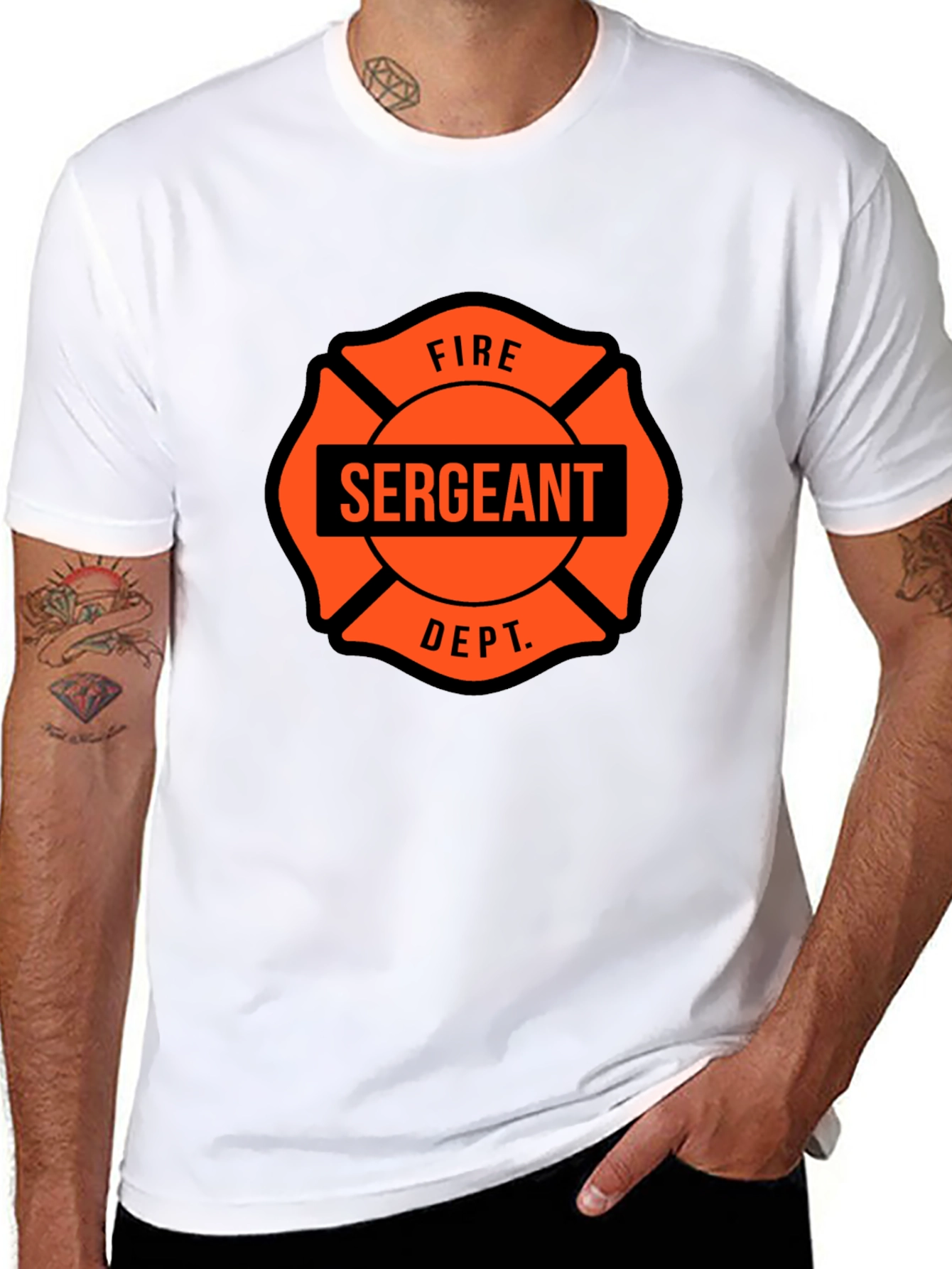 Fire Sergeant Maltese Cross Graphic T-Shirt