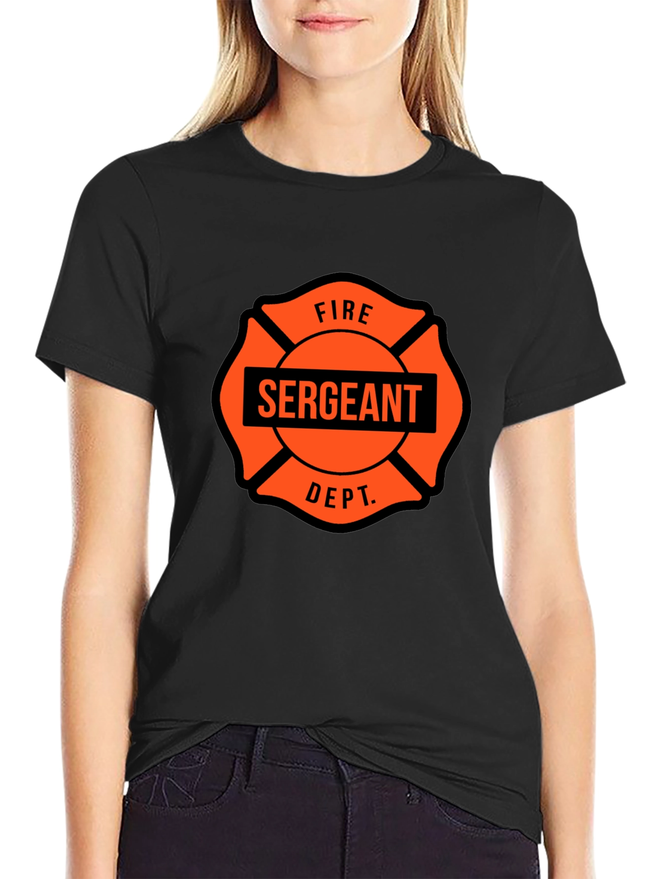 Fire Sergeant Maltese Cross Graphic T-Shirt
