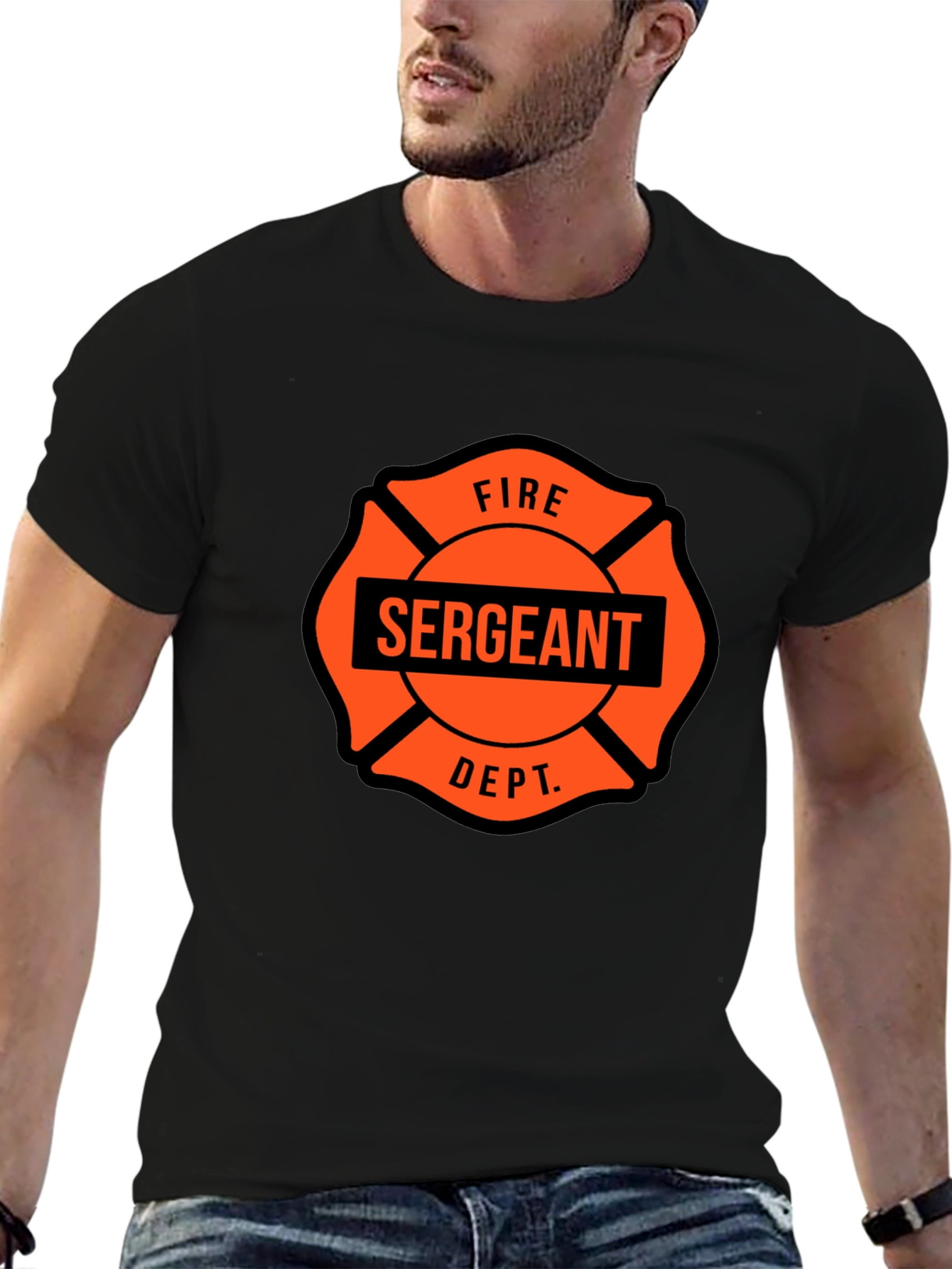 Fire Sergeant Maltese Cross Graphic T-Shirt
