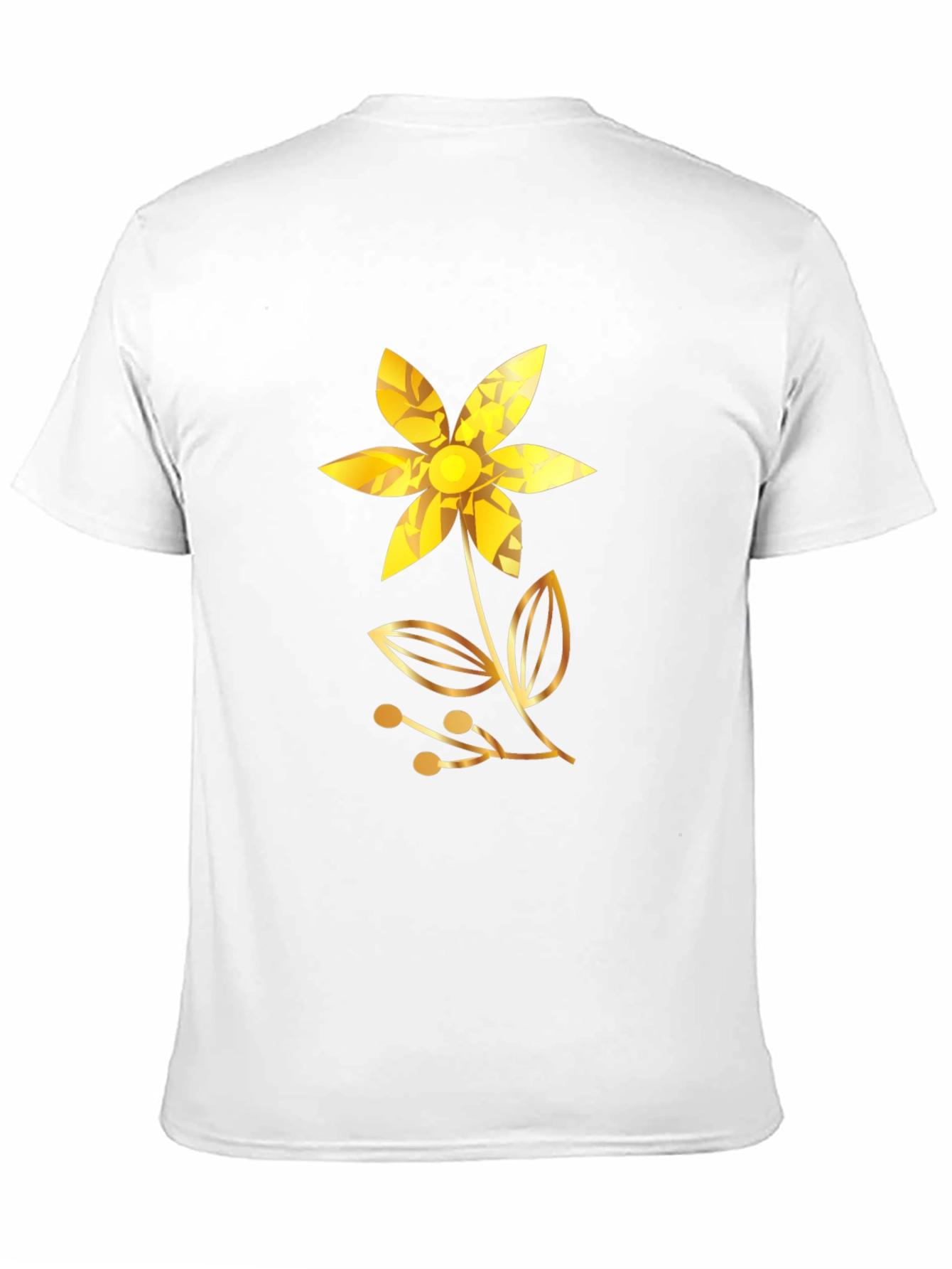 Golden Flower Black T-Shirt