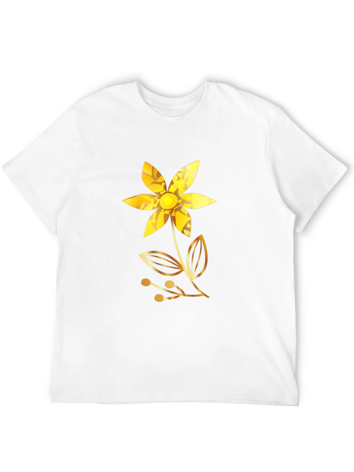Golden Flower Black T-Shirt