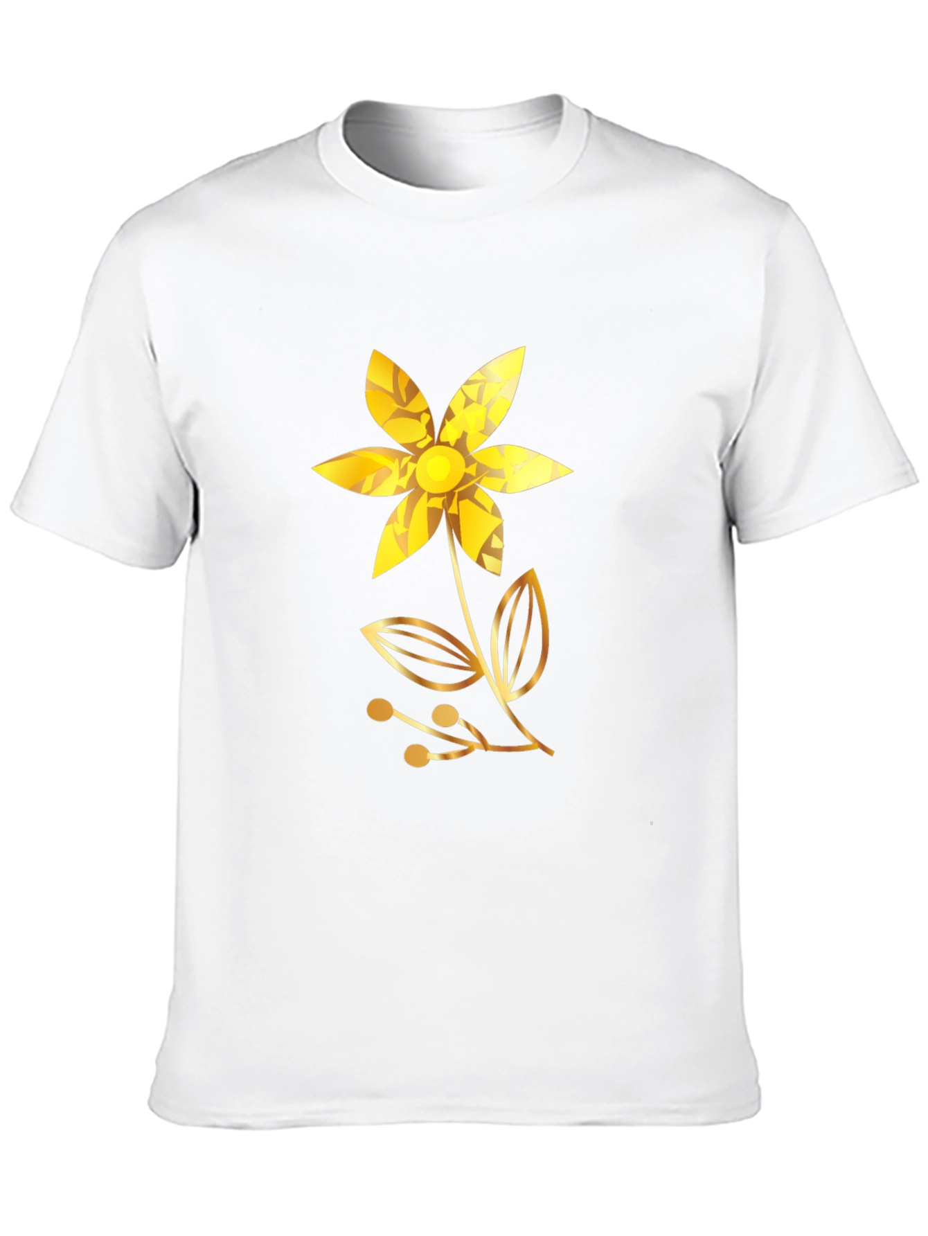 Golden Flower Black T-Shirt