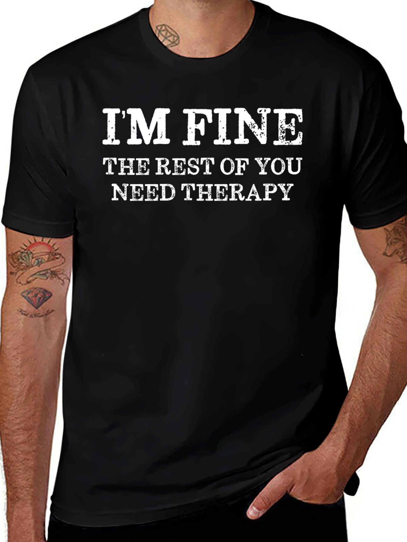 Im Fine Therapy Funny Graphic Novelty T-Shirt