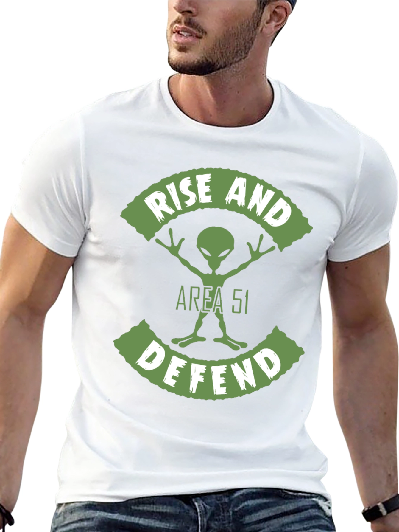 Area 51 Alien Graphic T-Shirt - Rise and Defend