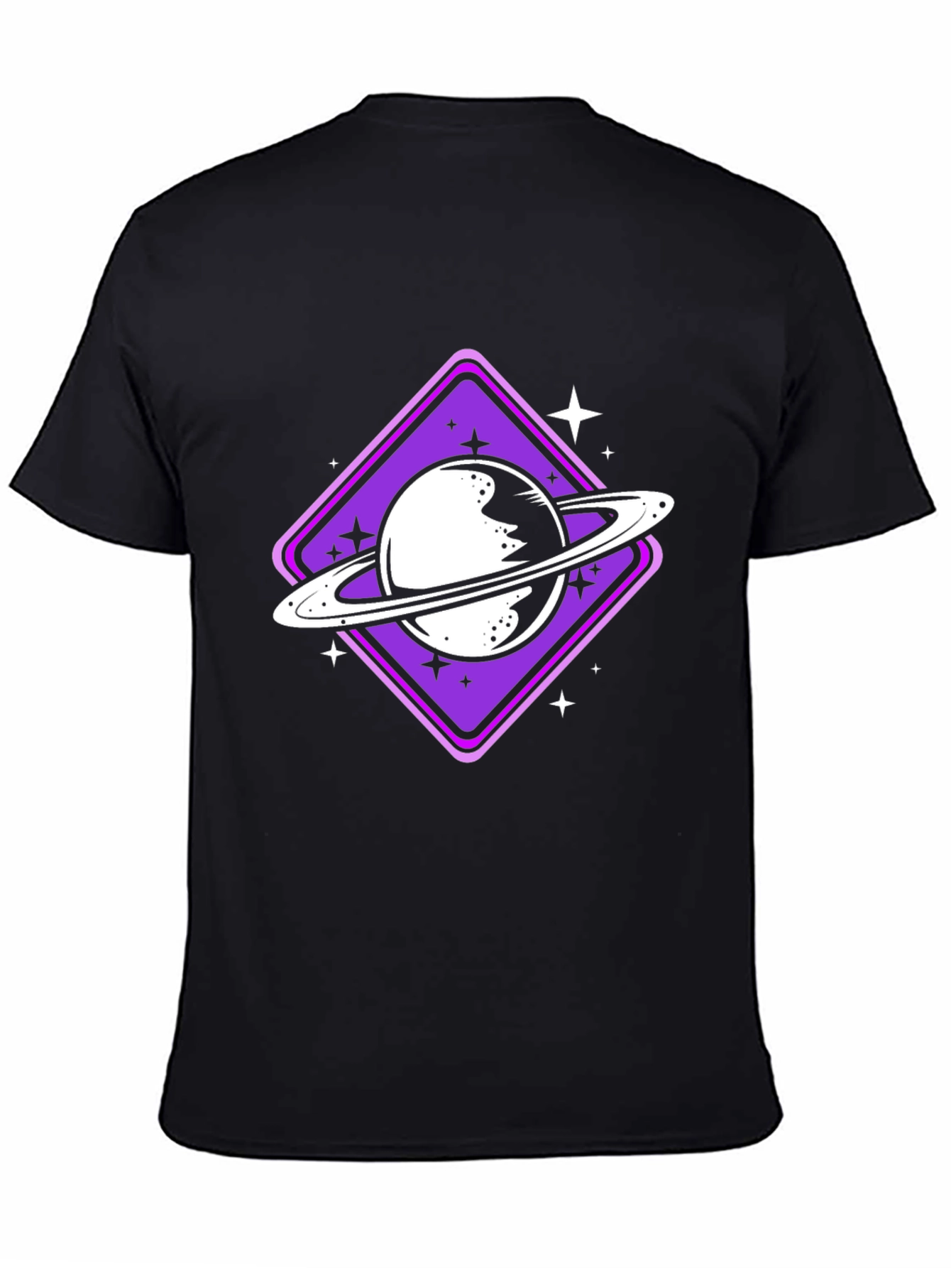 Saturn Graphic Tee - Black Cotton Blend